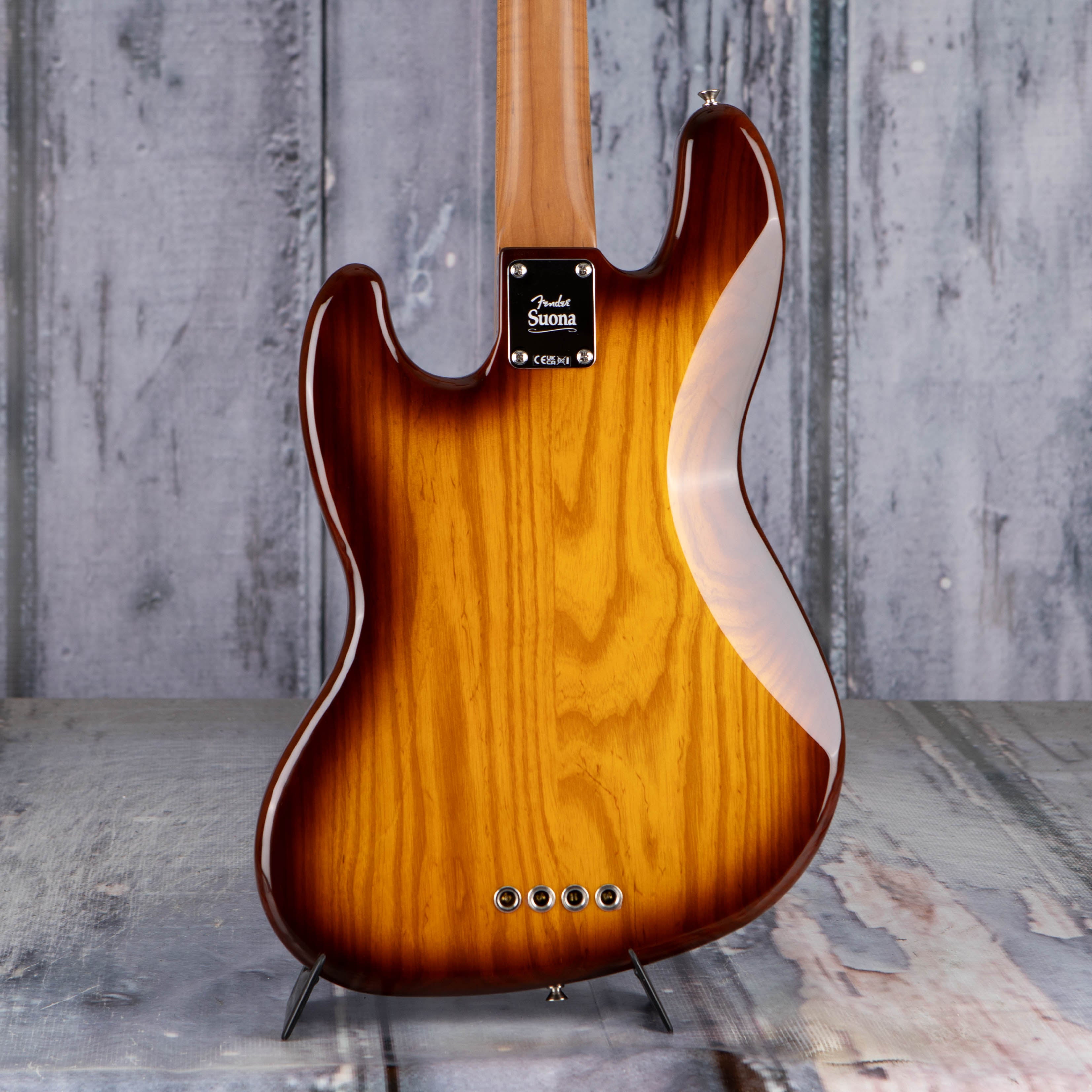 Fender Limited Edition Suona Jazz Bass Thinline Semi-Hollowbody Bass Guitar, Violin Burst, back closeup
