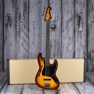Fender Limited Edition Suona Jazz Bass Thinline Semi-Hollowbody Bass Guitar, Violin Burst, case