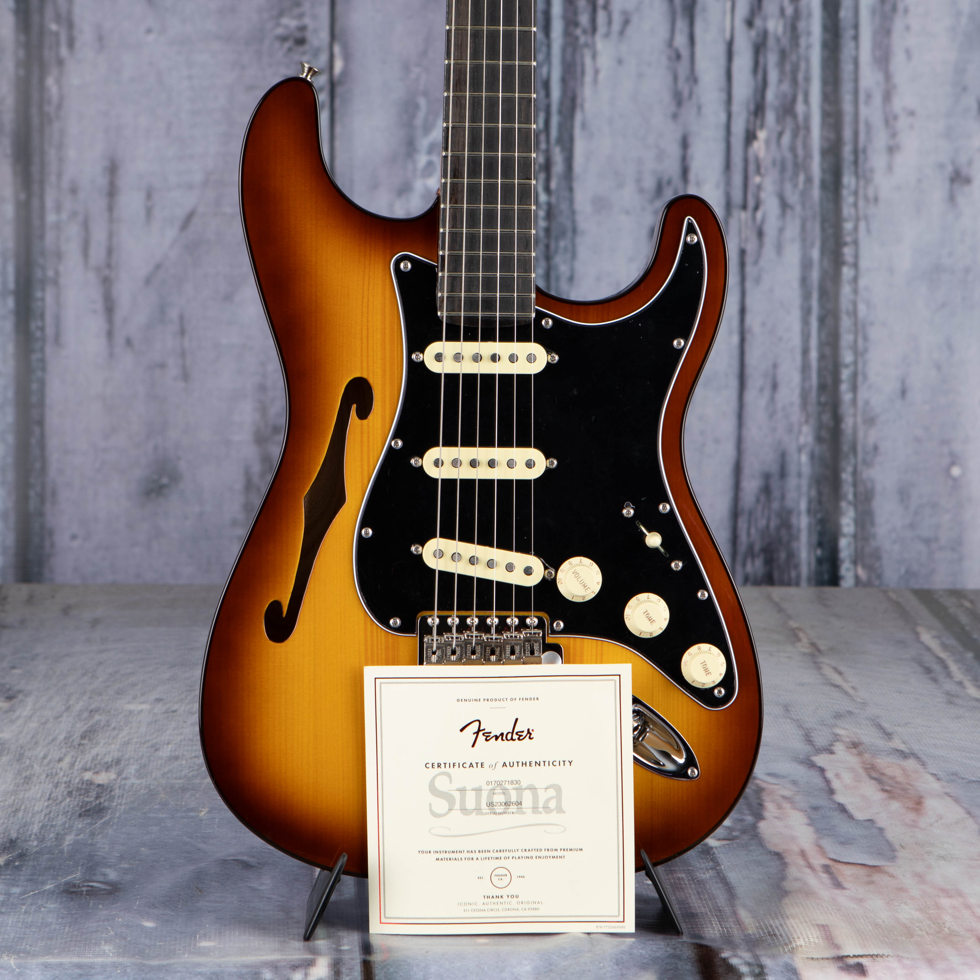 Fender Limited Edition Suona Stratocaster Thinline Semi Hollowbody Violin Burst For Sale Replay Guitar Exchange