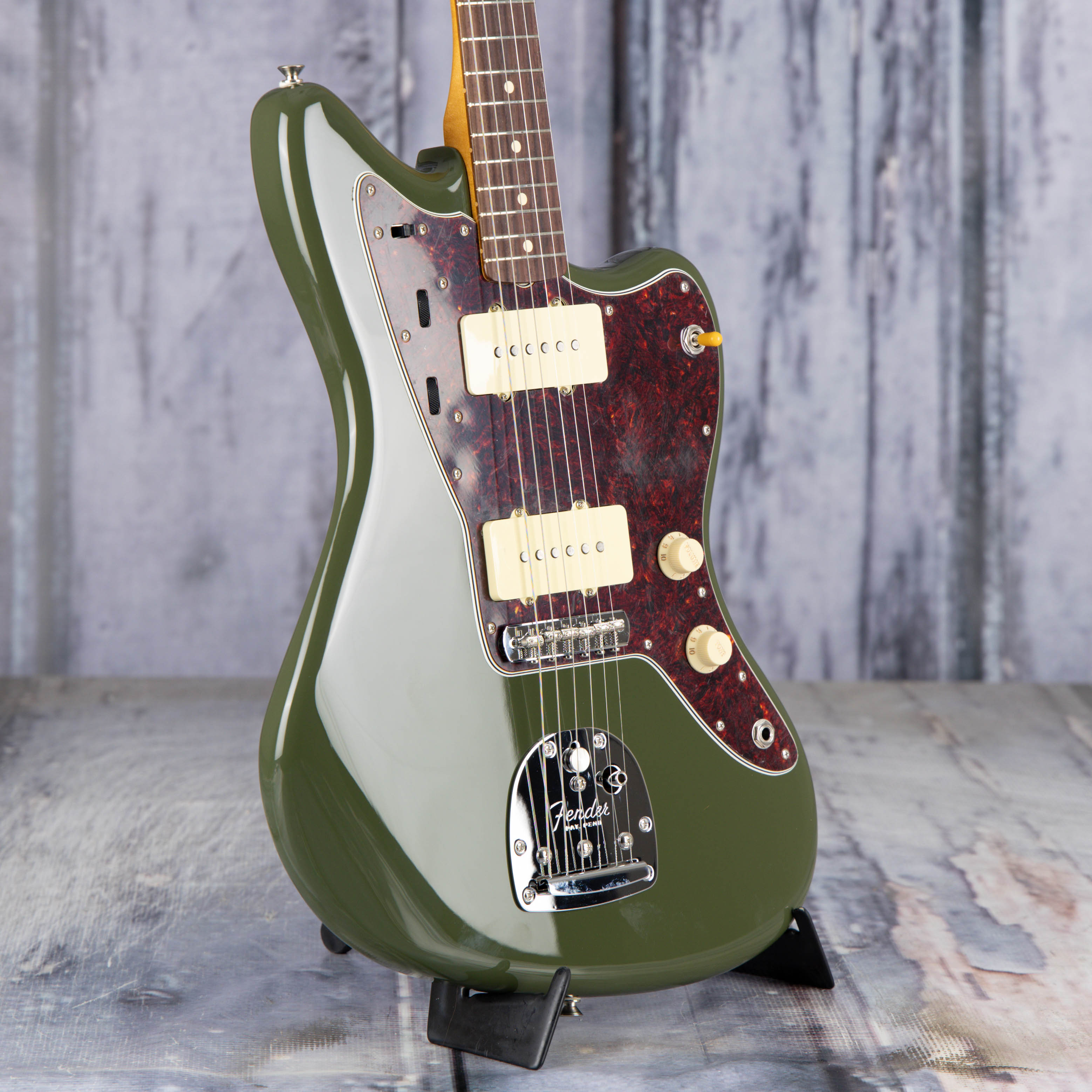Fender Limited Edition Vintera II '50s Jazzmaster Electric Guitar, Olive, angle