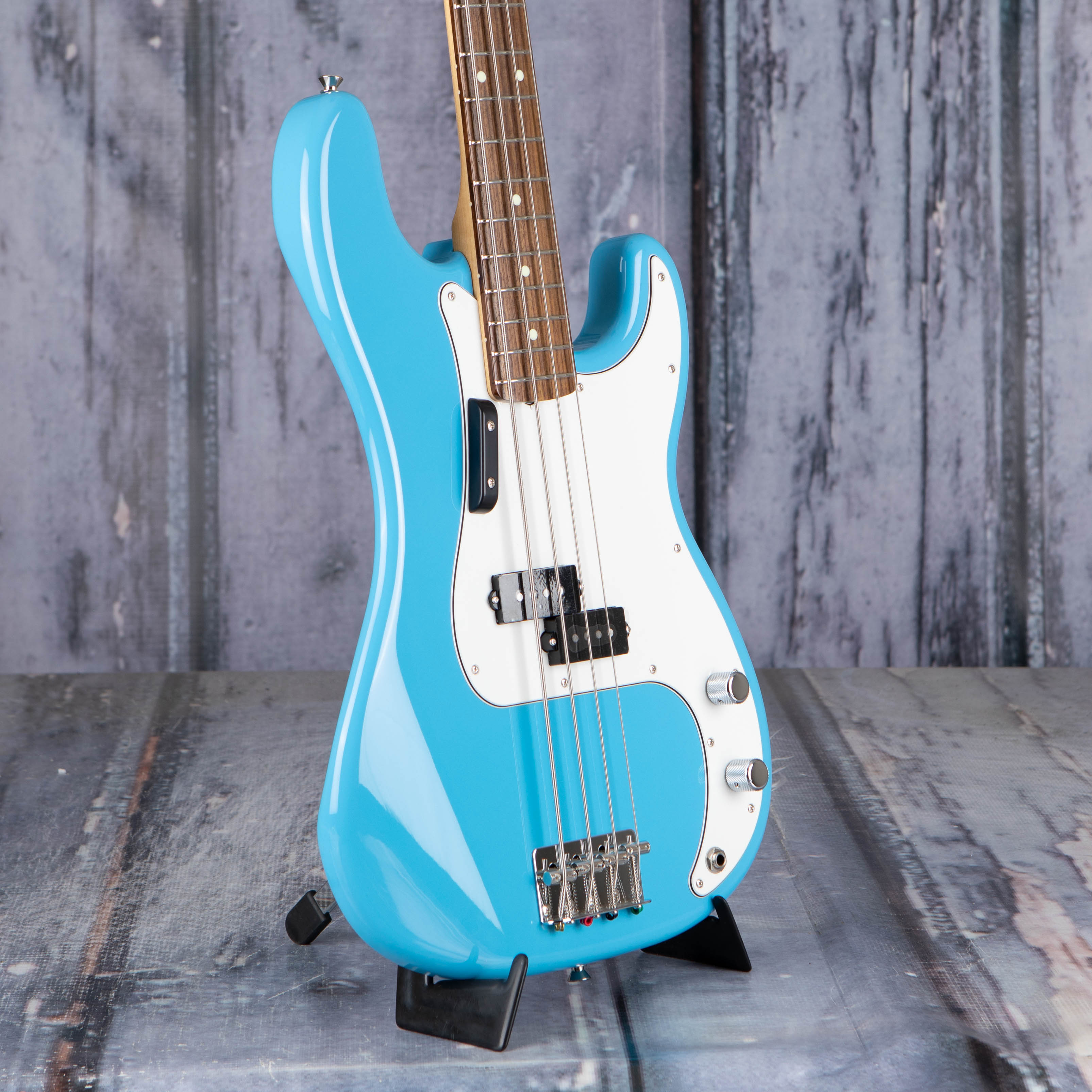 Fender Made In Japan Limited International Color Precision Bass Guitar, Maui Blue, angle