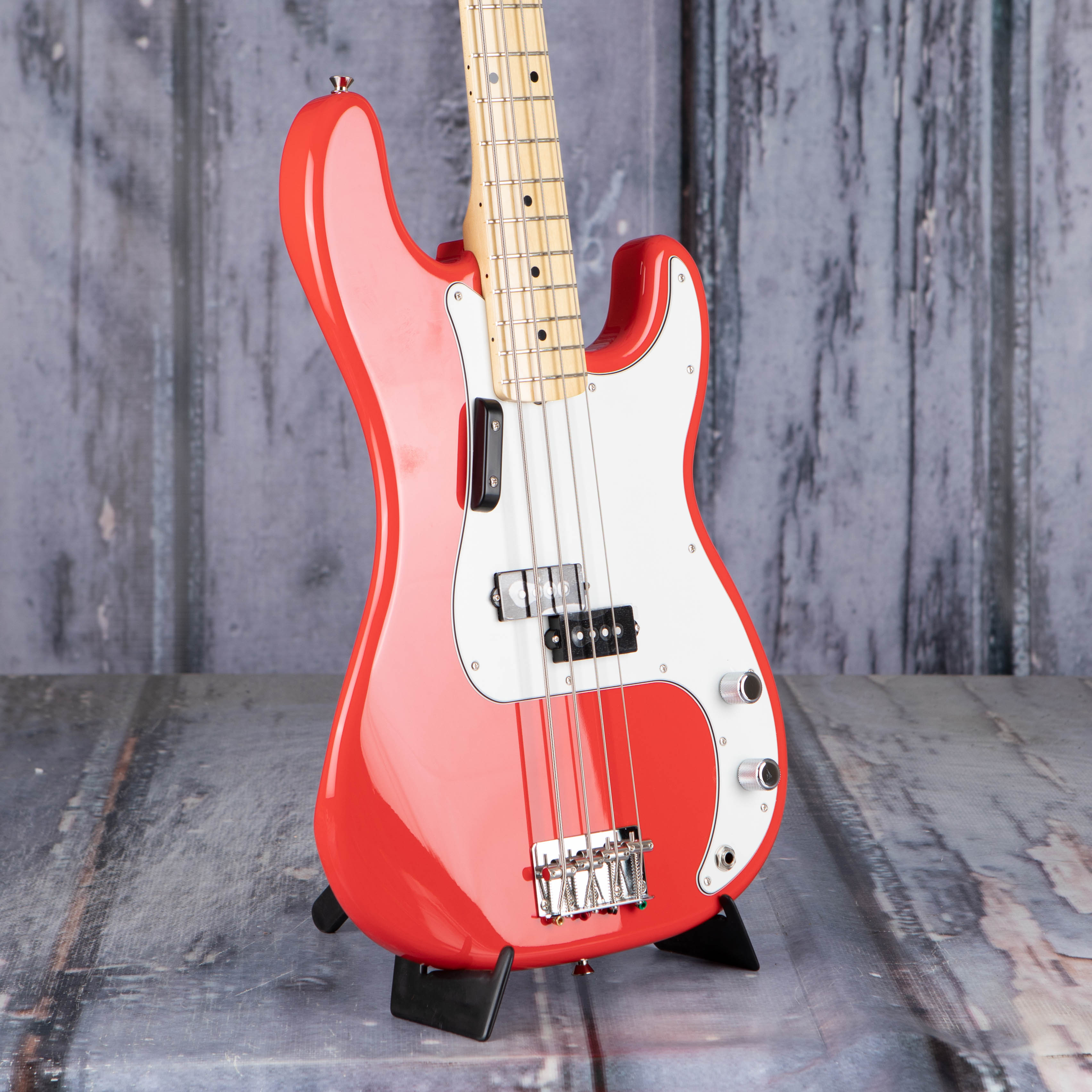 Fender Made In Japan Limited International Color Precision Bass Guitar, Morocco Red, angle