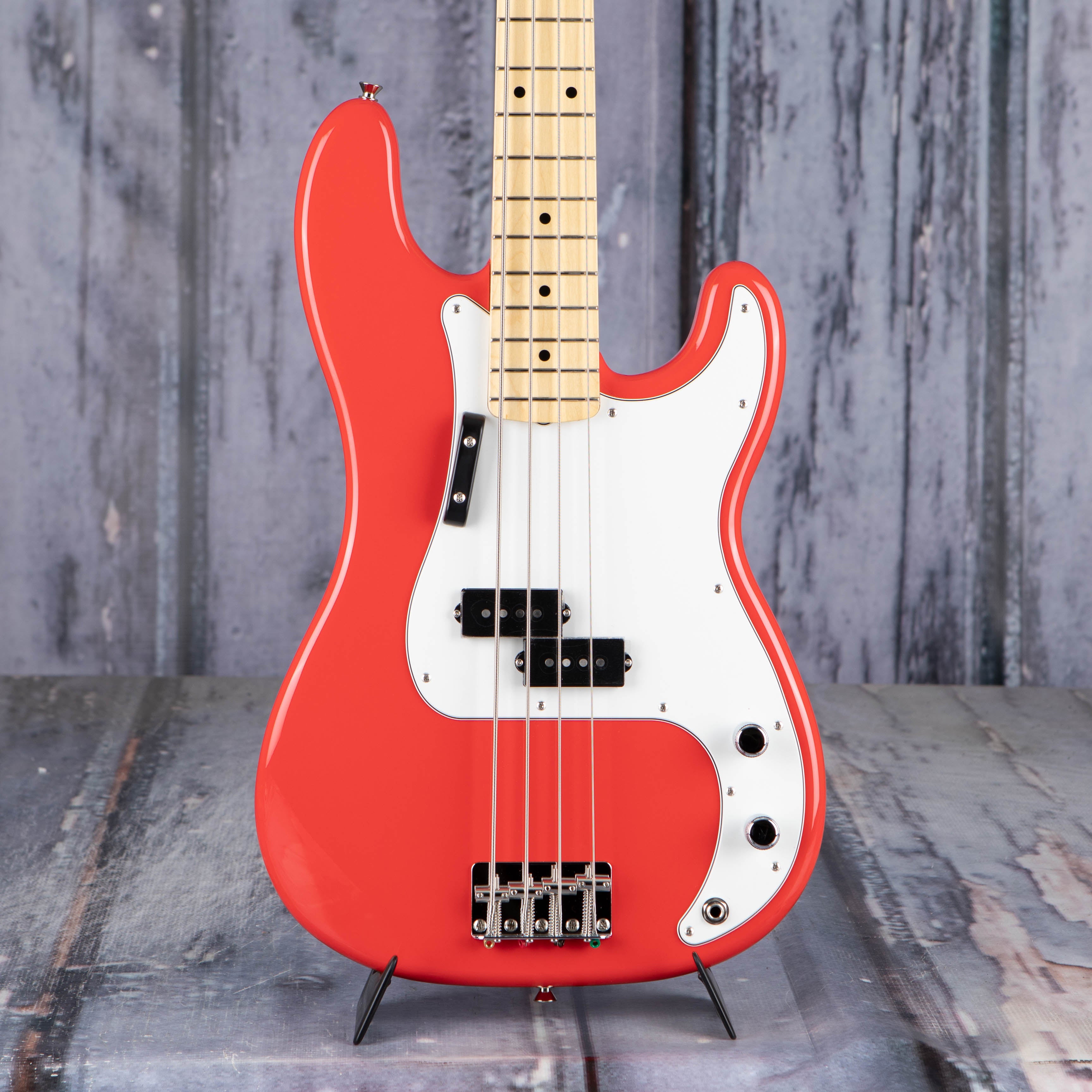 Fender Made In Japan Limited International Color Precision Bass Guitar, Morocco Red, front closeup
