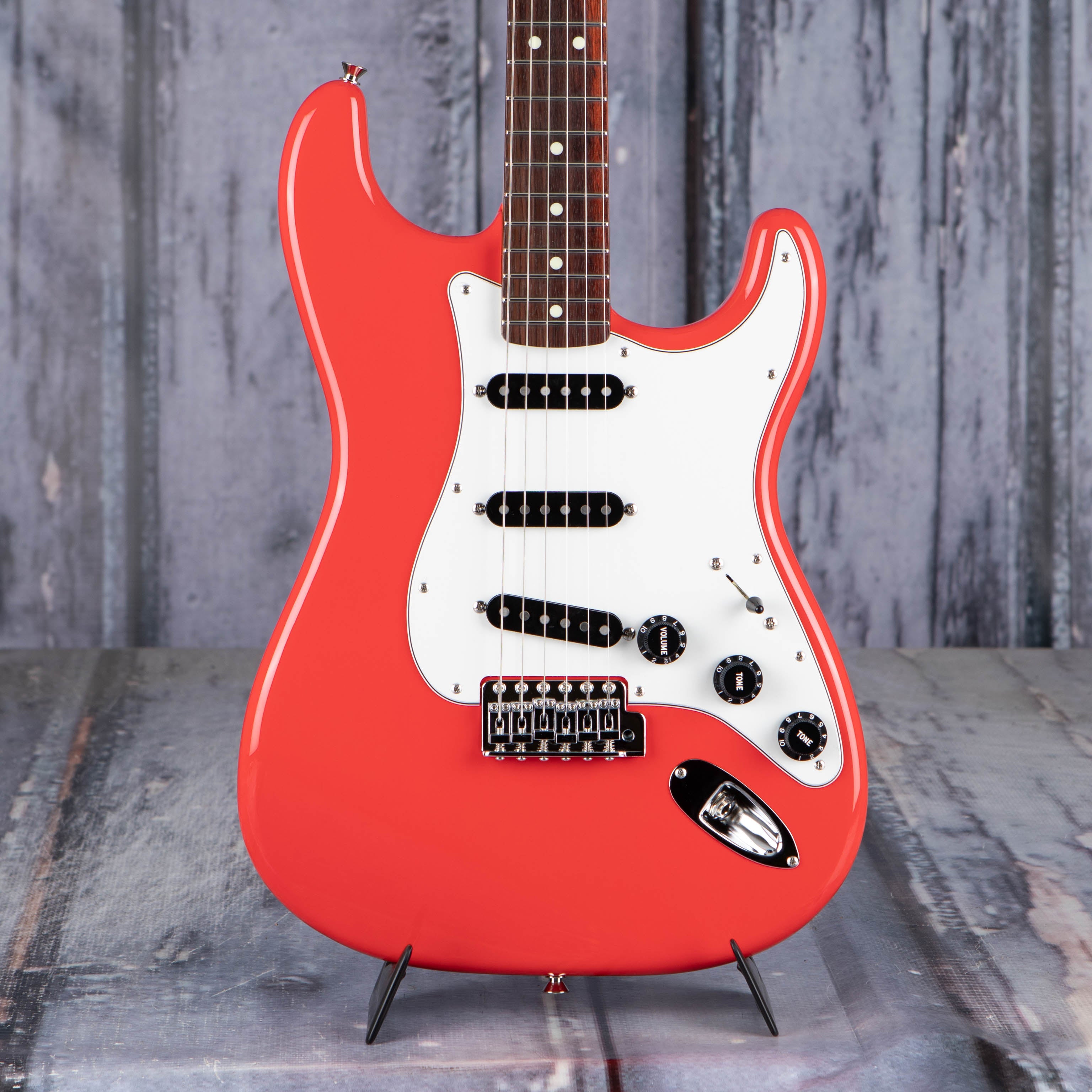Fender Made In Japan Limited International Color Stratocaster Electric Guitar, Morocco Red, front closeup