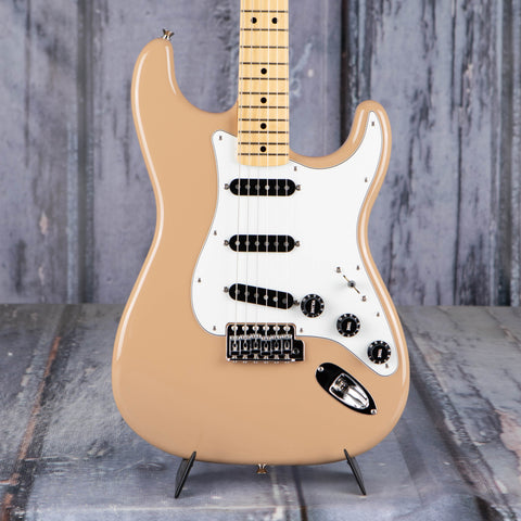 Fender Made In Japan Limited International Color Stratocaster Electric Guitar, Sahara Taupe, front closeup