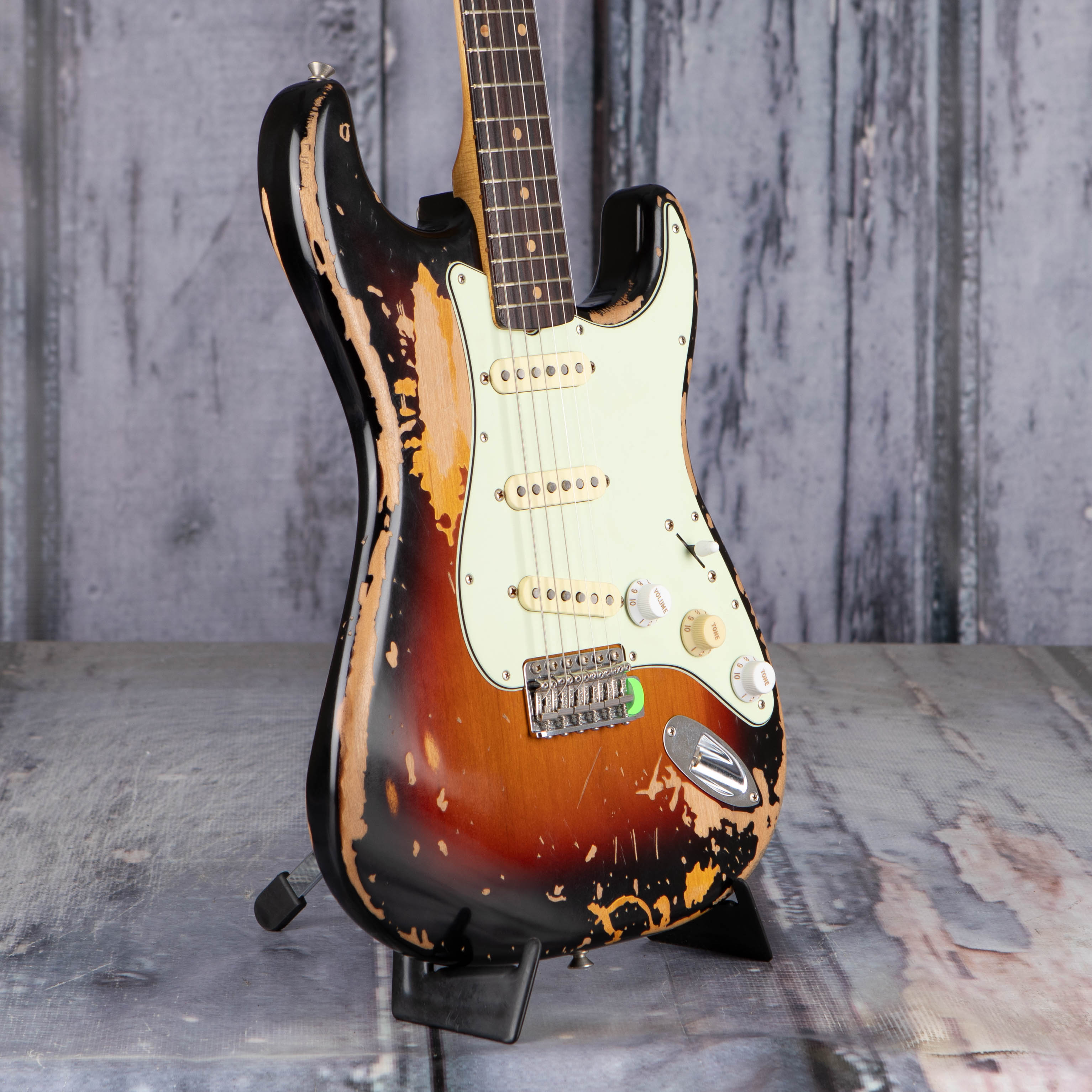 Fender Mike McCready Stratocaster Electric Guitar, 3-Color Sunburst, angle