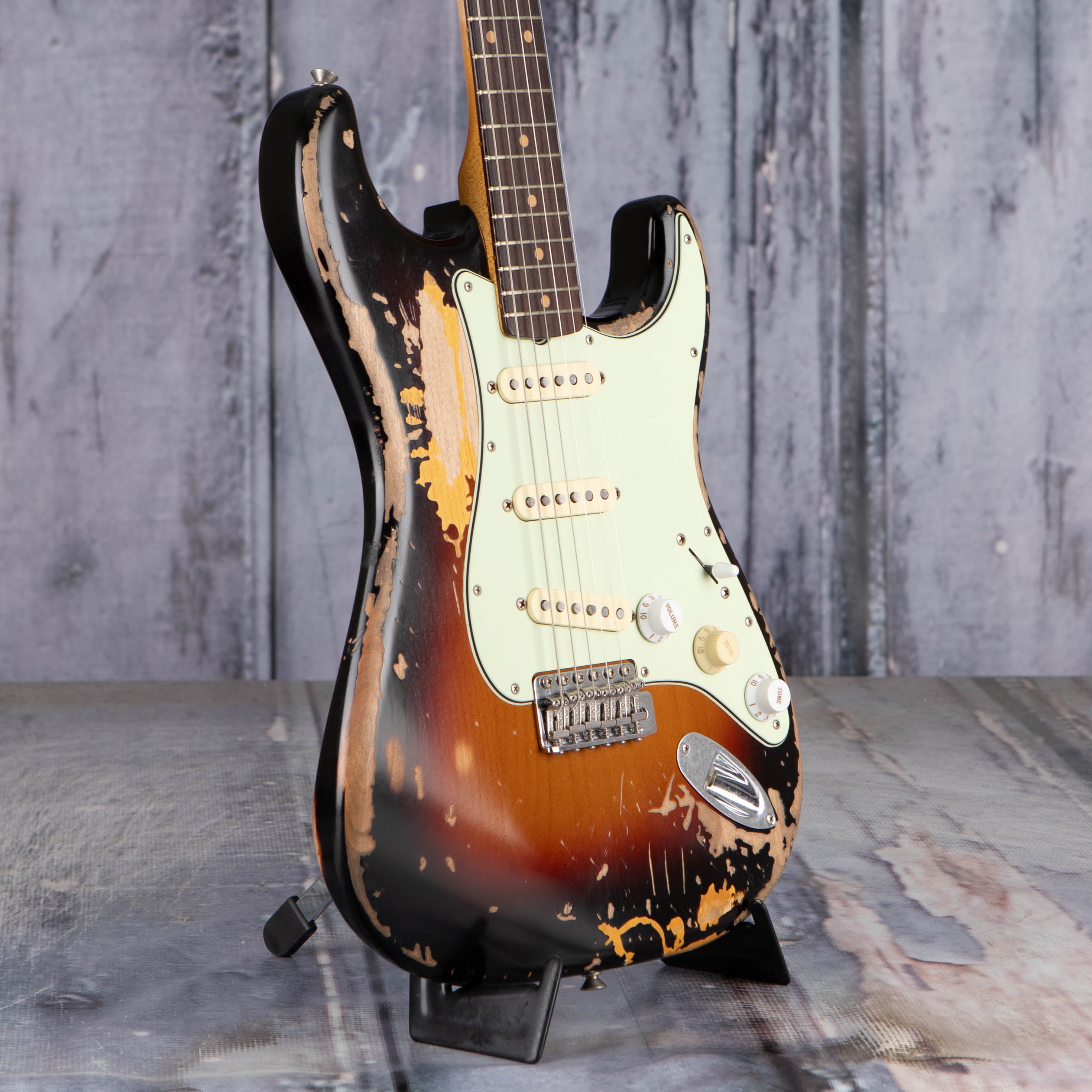 Fender Mike McCready Stratocaster Electric Guitar, 3-Color Sunburst, angle
