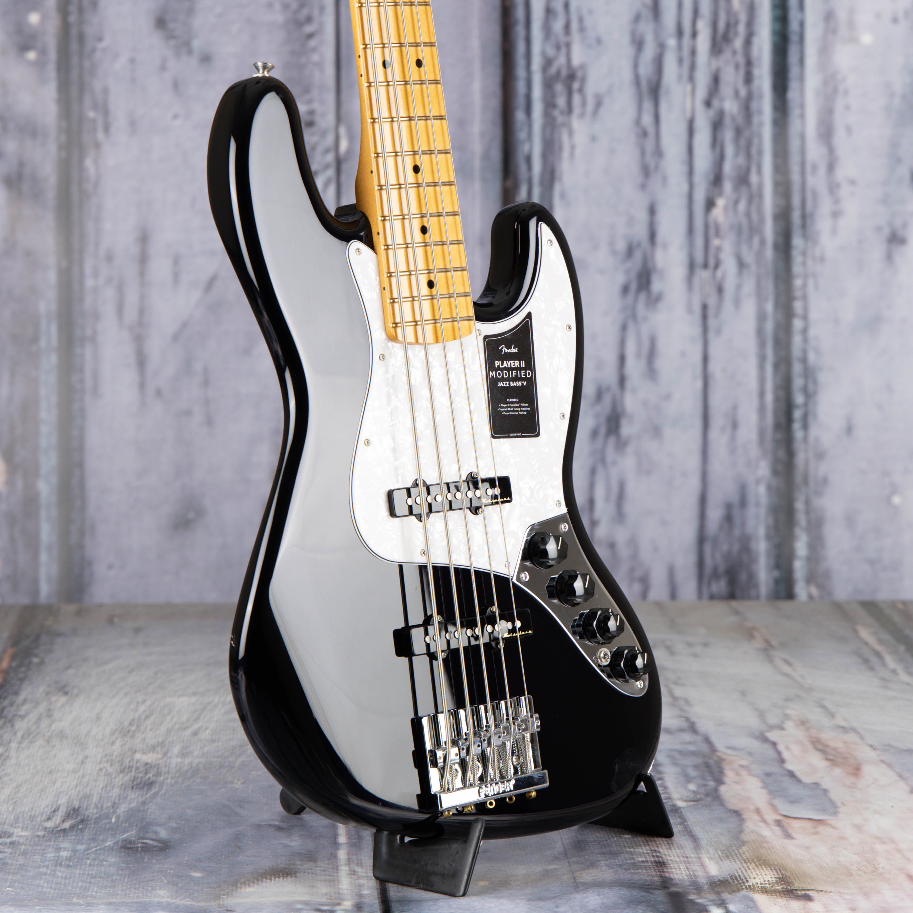 Fender Player II Modified Active Jazz Bass V 5-String Bass Guitar, Dusk, angle