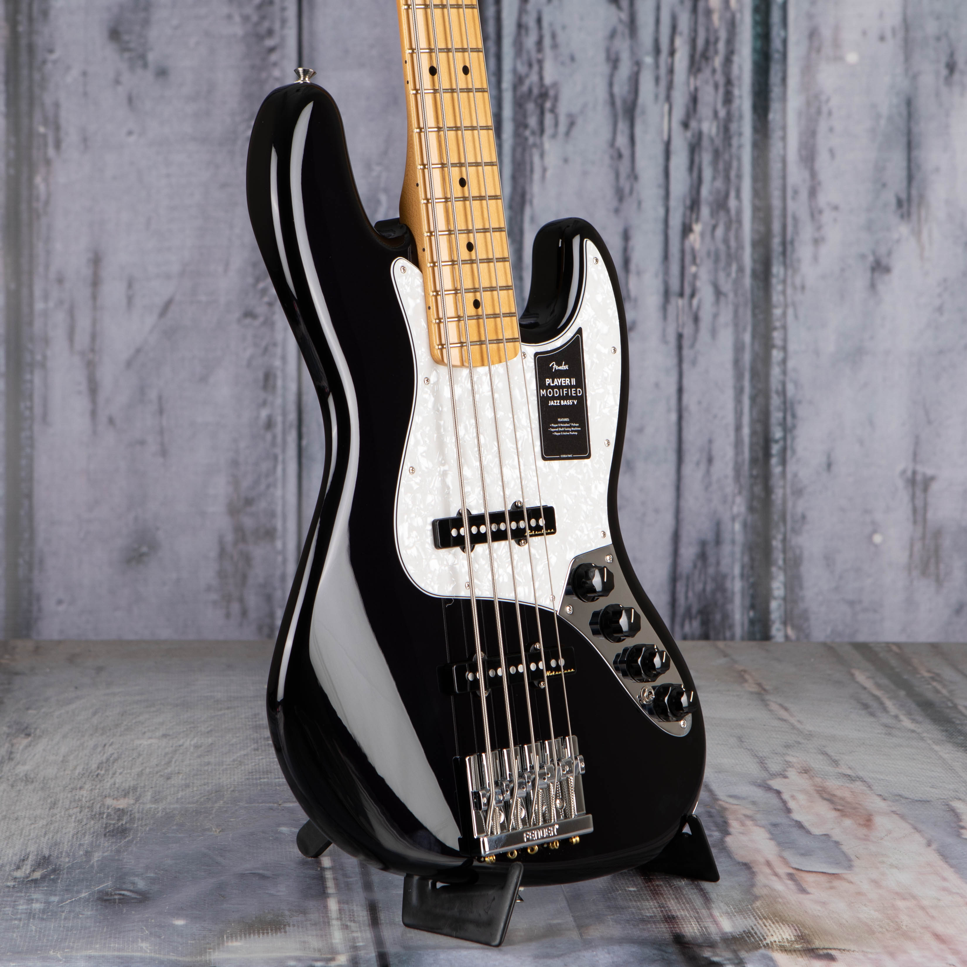 Fender Player II Modified Active Jazz Bass V 5-String Bass Guitar, Dusk, angle