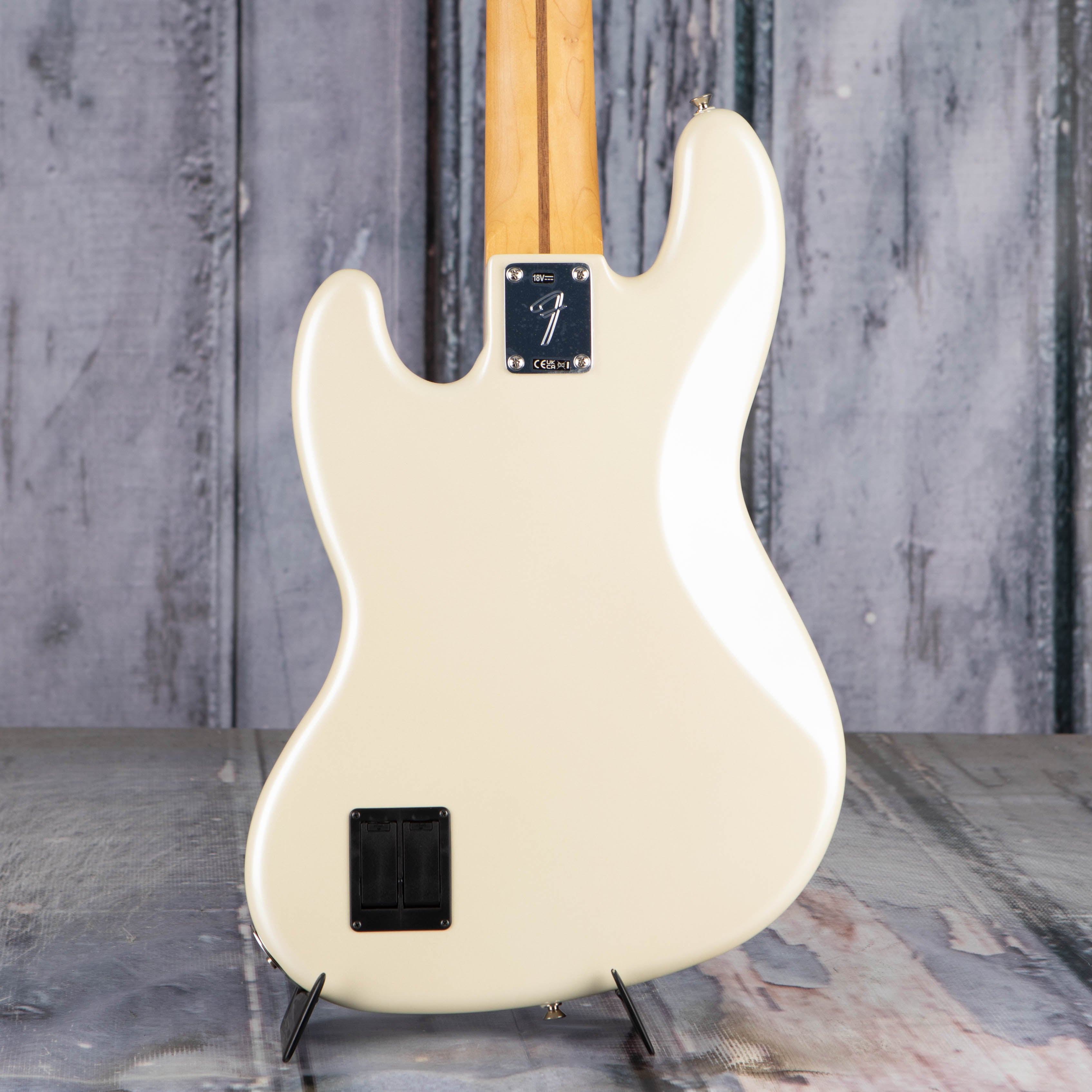 Fender Player II Modified Active Jazz Bass V 5-String Bass Guitar, Olympic Pearl, back closeup