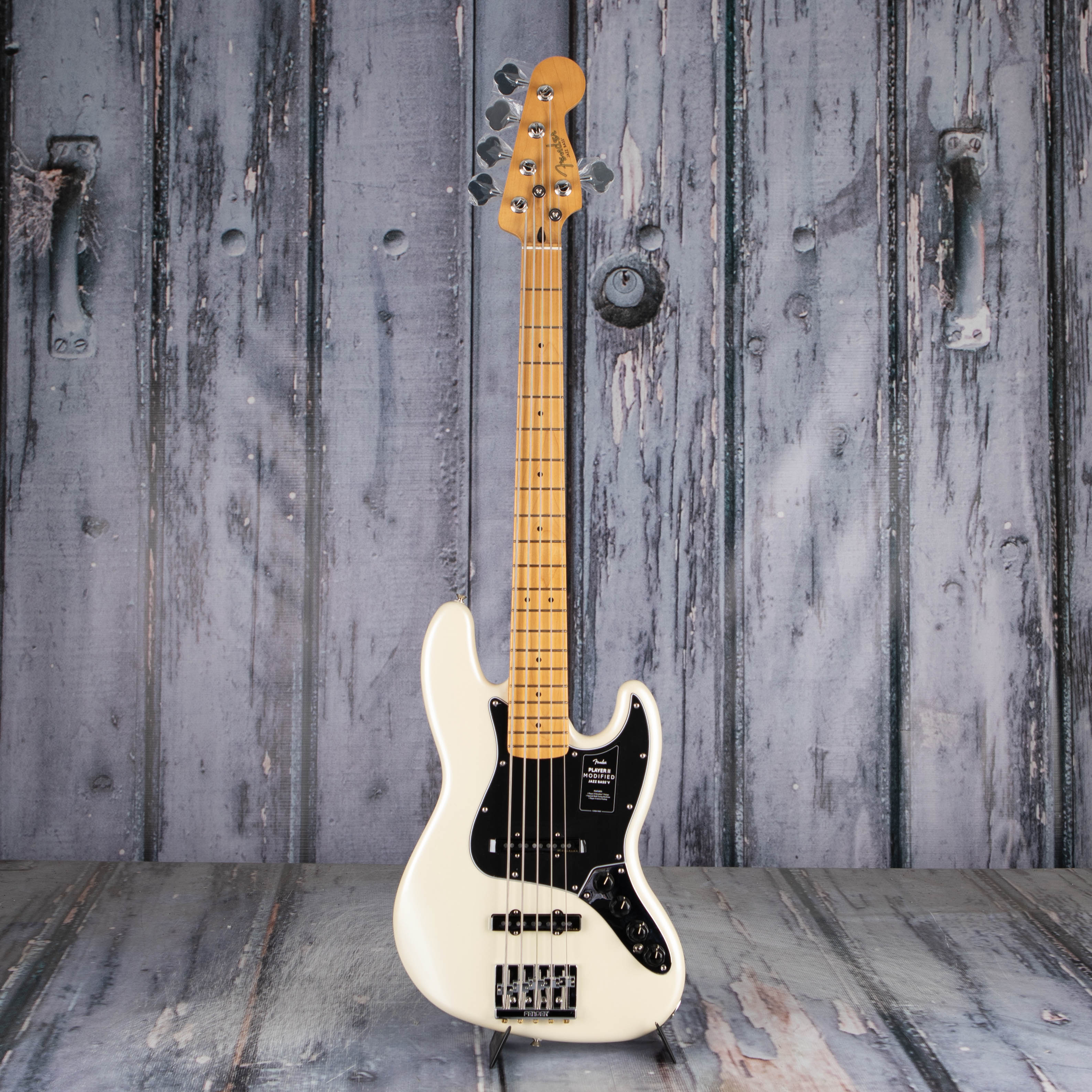 Fender Player II Modified Active Jazz Bass V 5-String Bass Guitar, Olympic Pearl, front