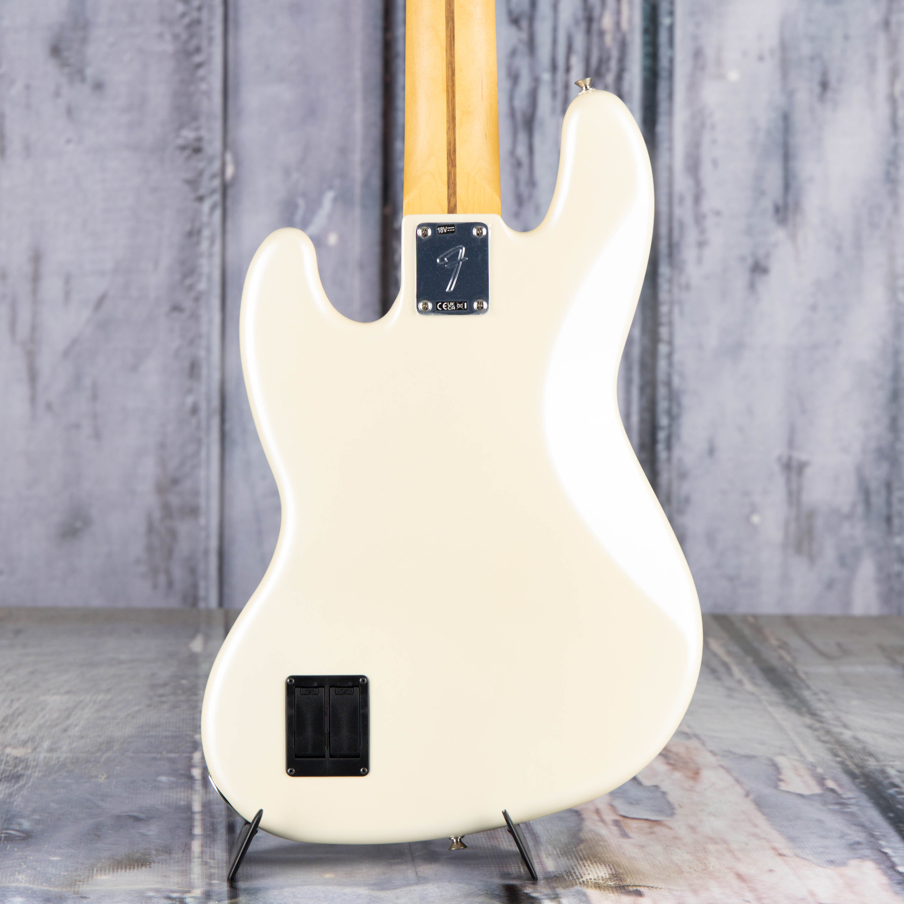 Fender Player II Modified Active Jazz Bass V 5-String Bass Guitar, Olympic Pearl, back closeup