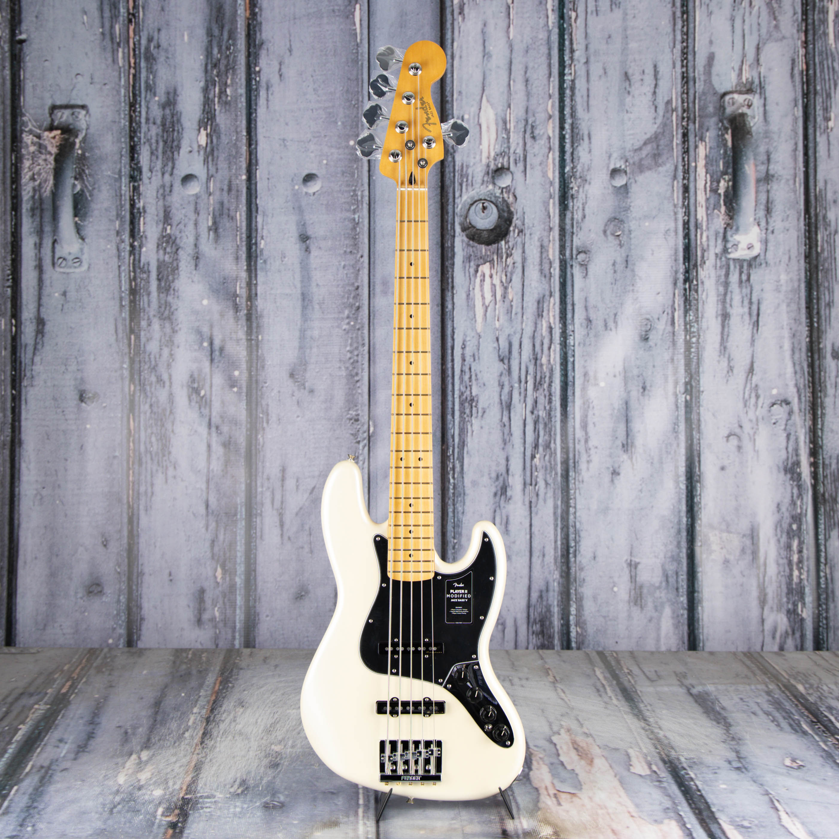 Fender Player II Modified Active Jazz Bass V 5-String Bass Guitar, Olympic Pearl, front
