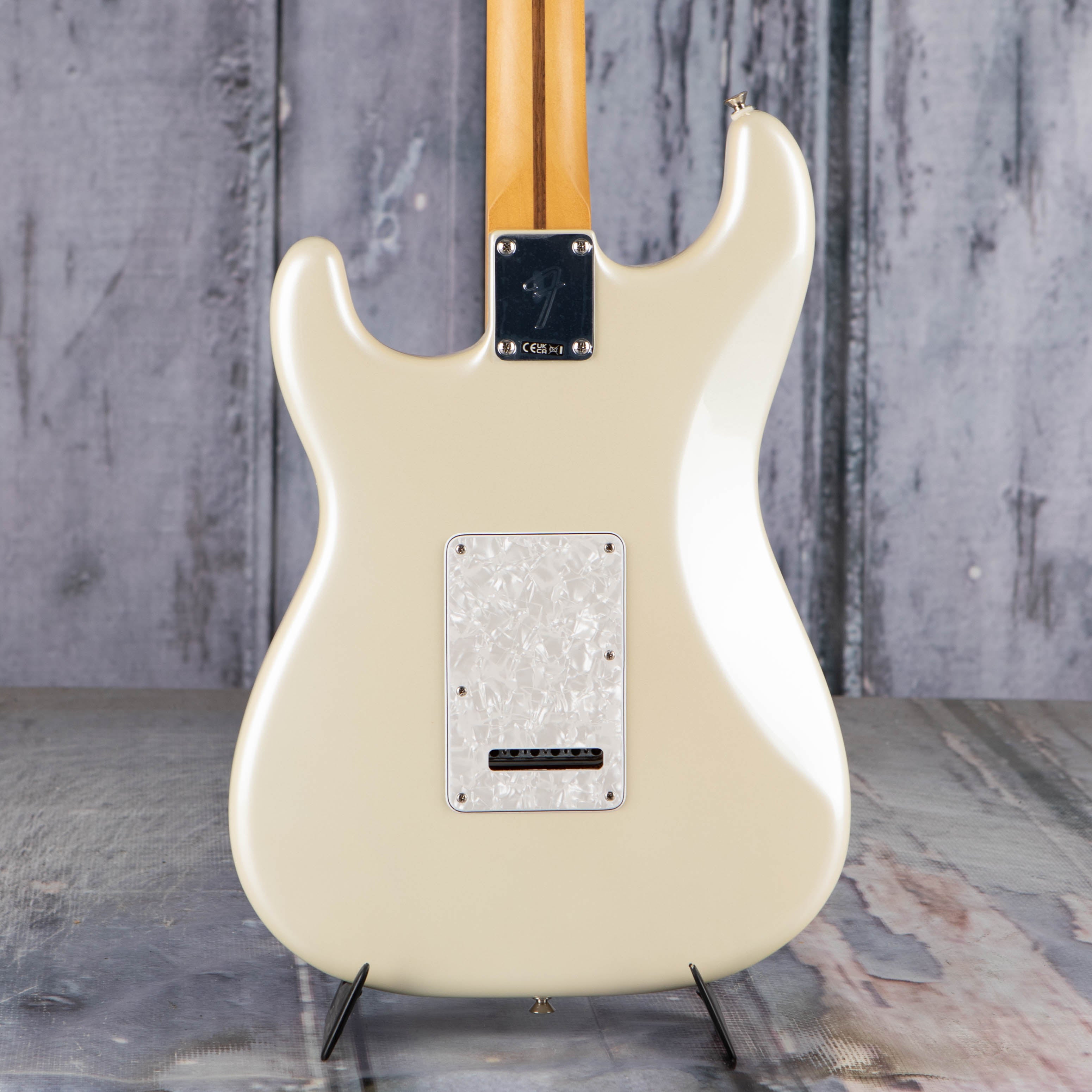 Fender Player II Modified Stratocaster Electric Guitar, Olympic Pearl, back closeup
