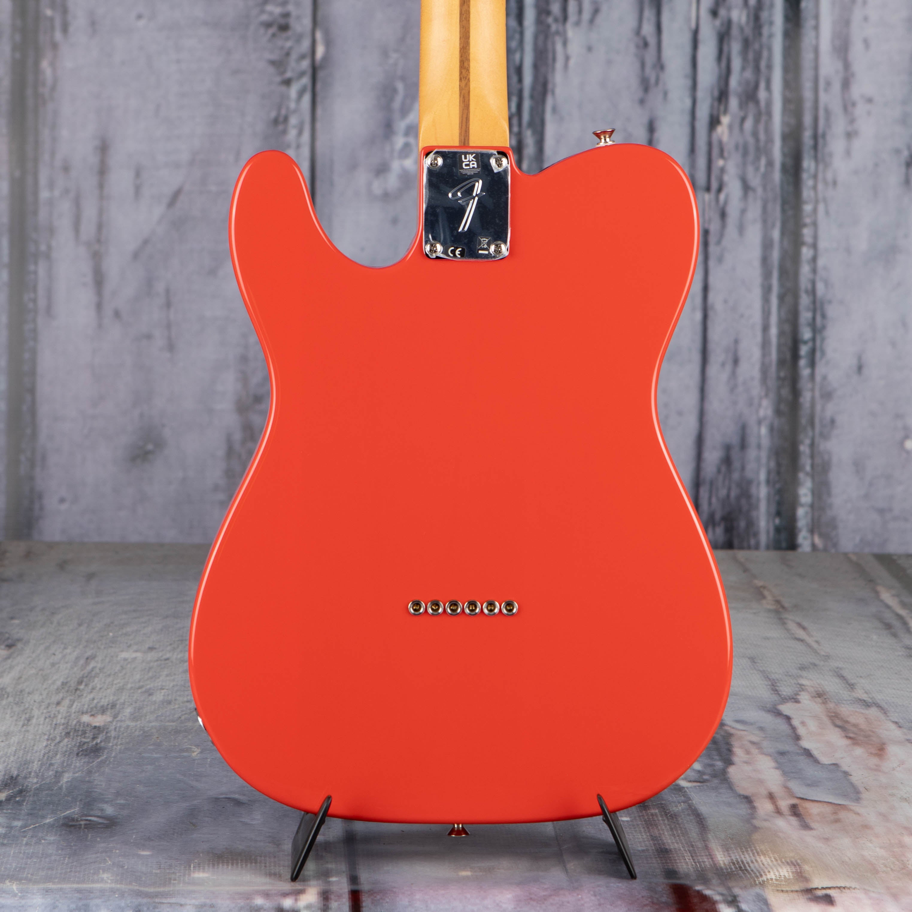 Fender Player II Telecaster Electric Guitar, Coral Red, back closeup