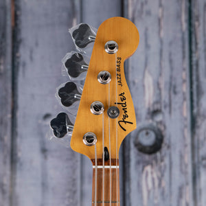 Fender Player Plus Jazz Bass Guitar, 3-Color Sunburst, front headstock