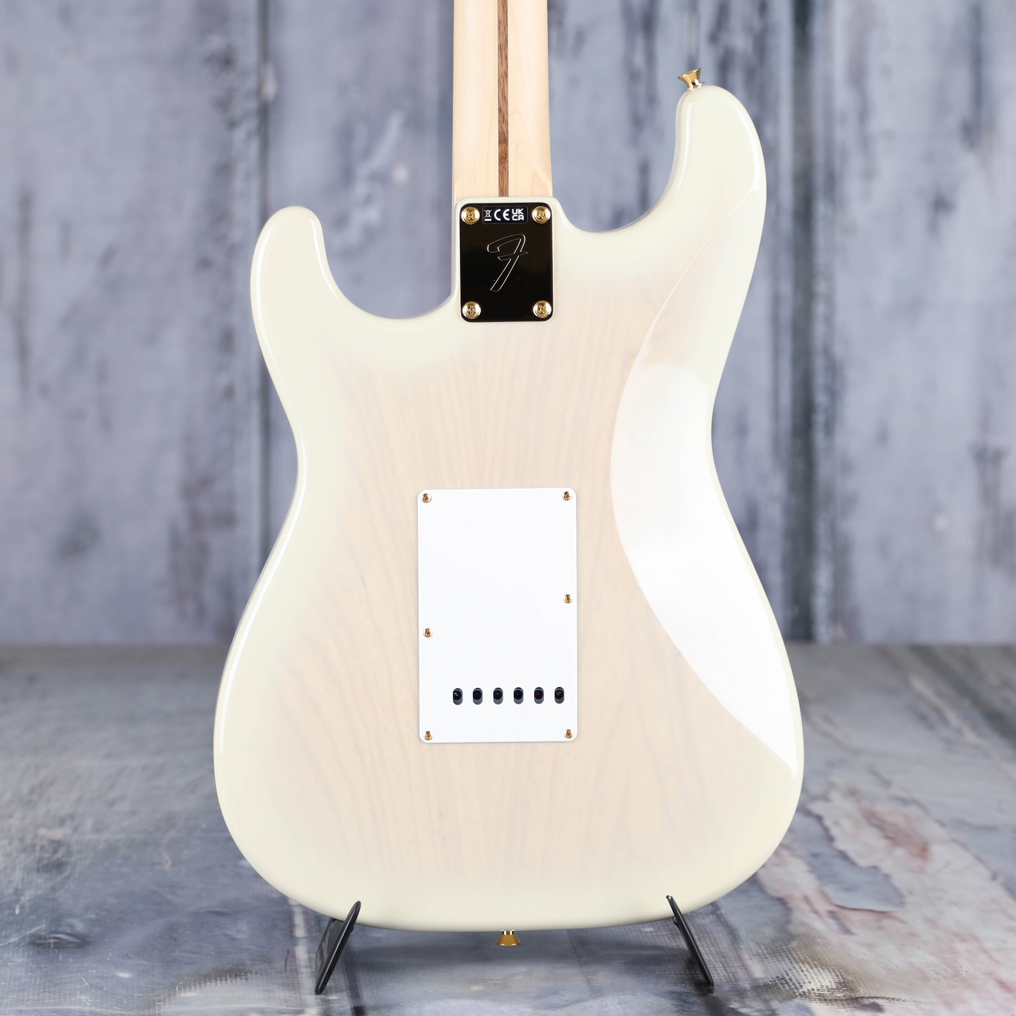 Fender Richie Kotzen Stratocaster Electric Guitar, Transparent White Burst, back closeup