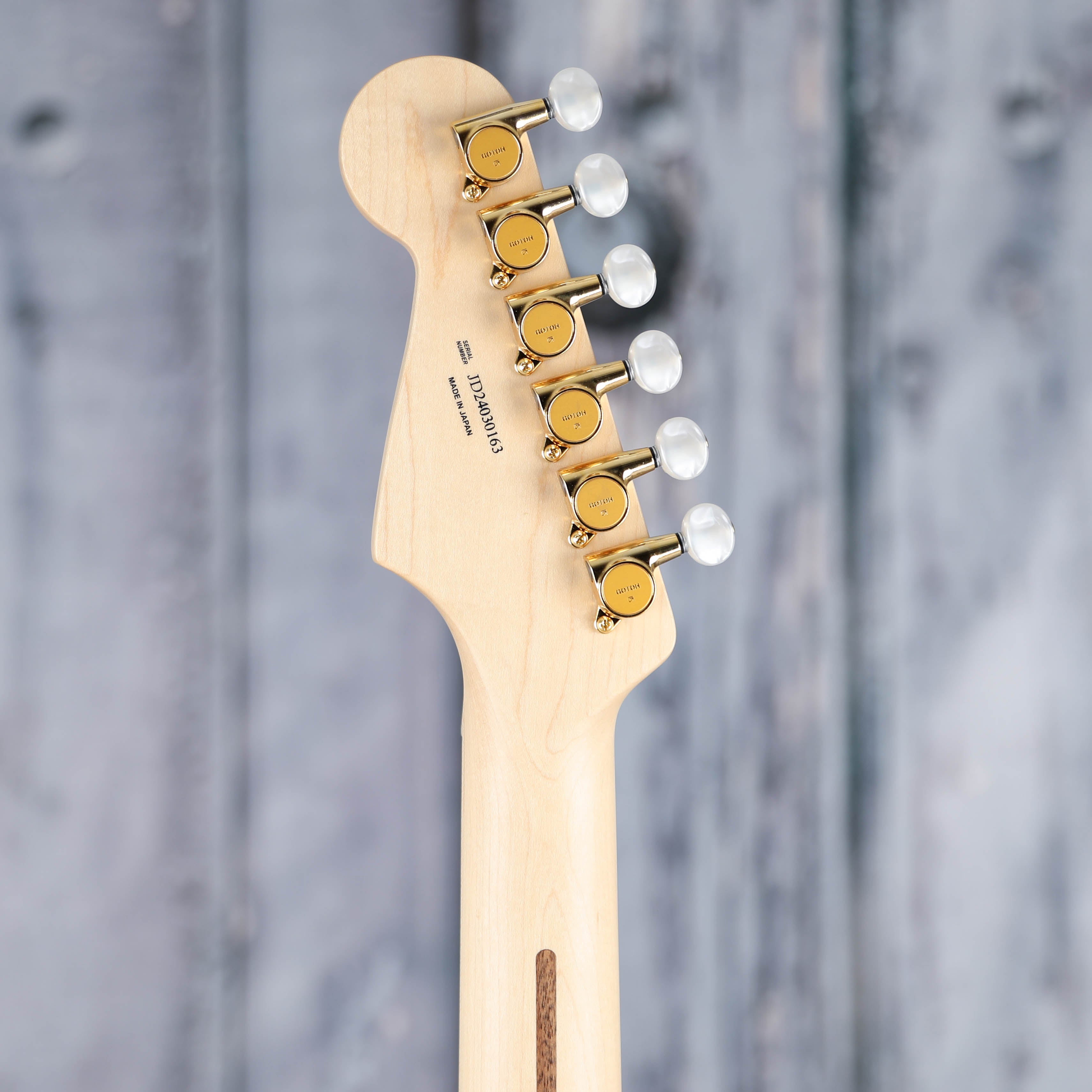 Fender Richie Kotzen Stratocaster Electric Guitar, Transparent White Burst, back headstock