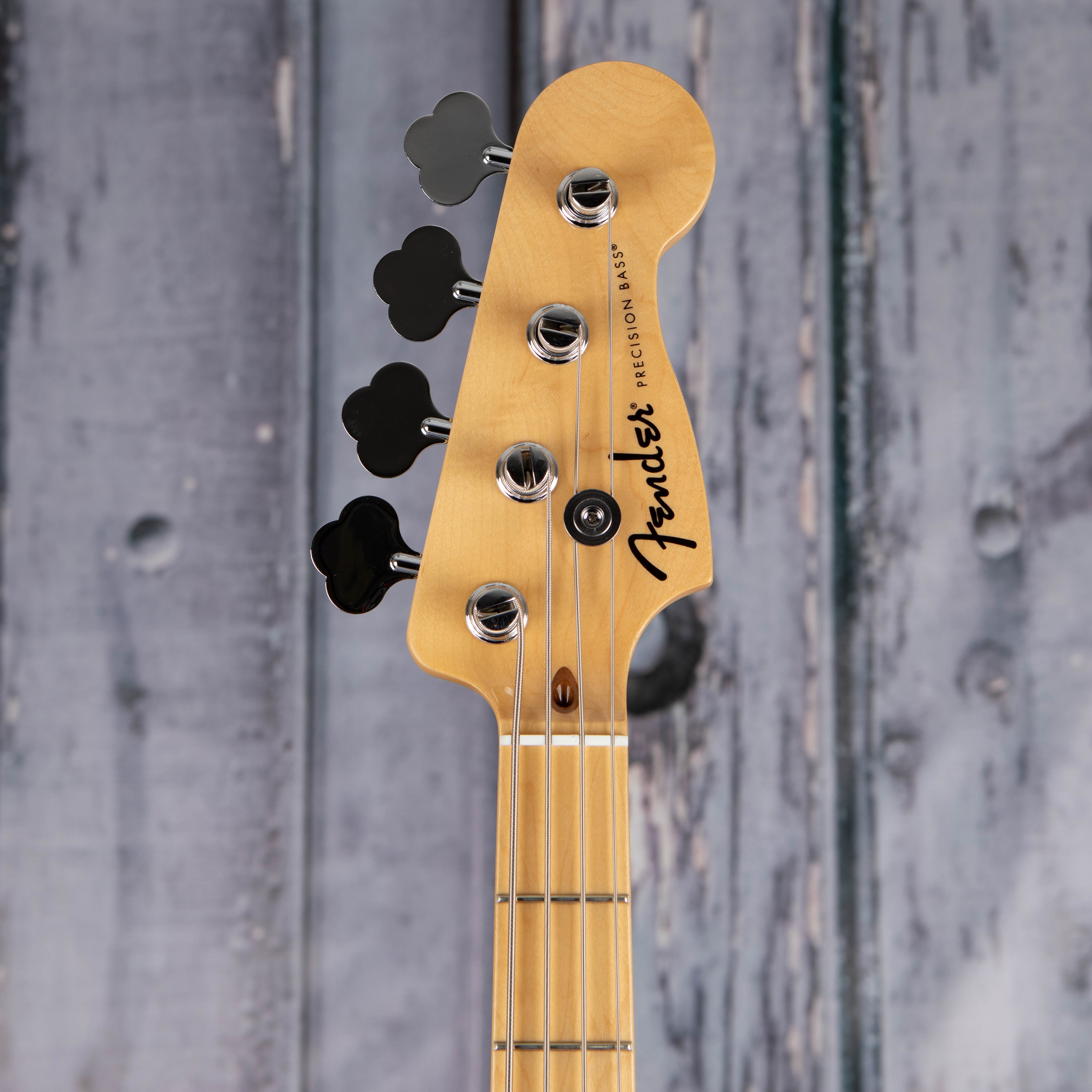 Fender Standard Precision Bass Guitar, Candy Cola, front headstock