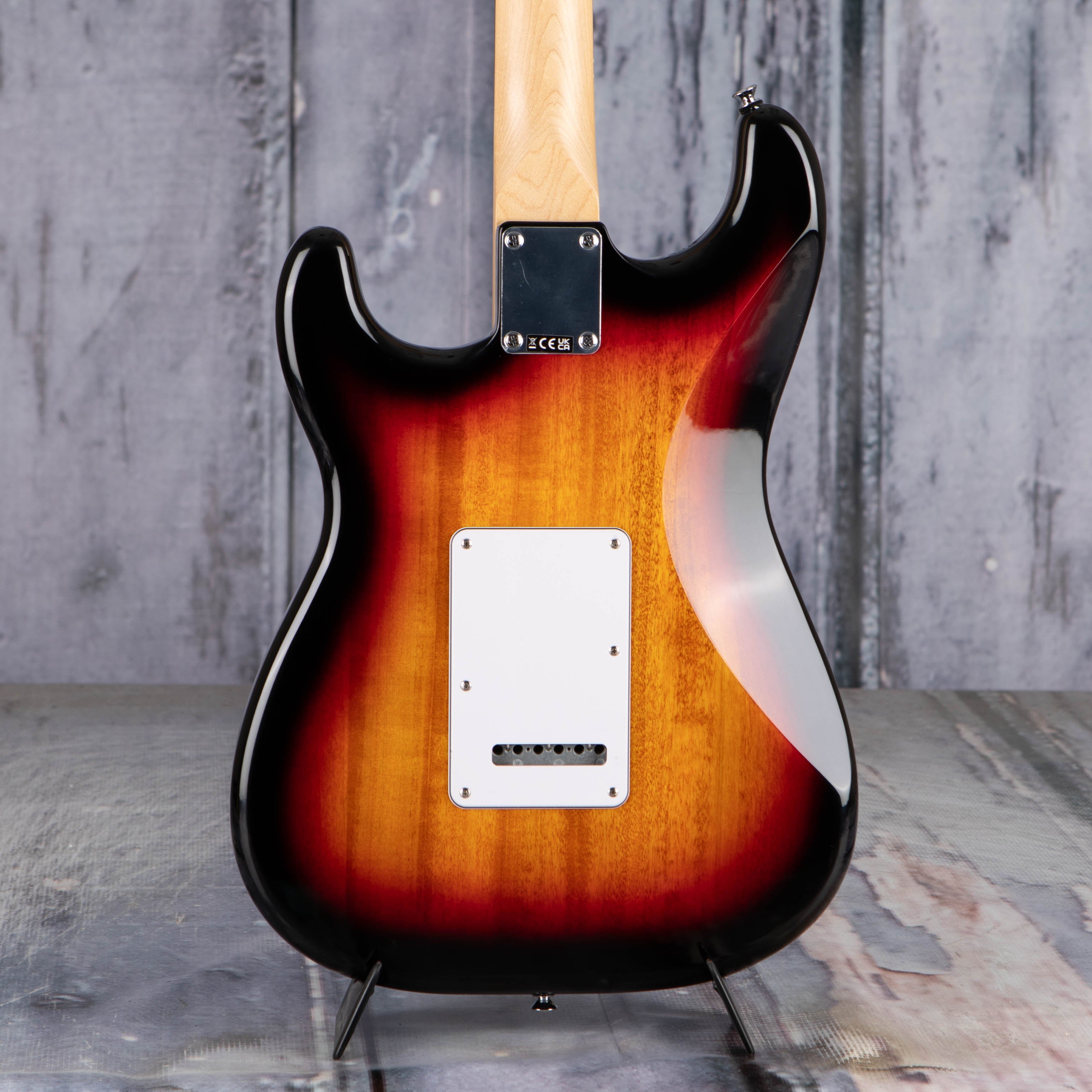 Fender Standard Stratocaster Electric Guitar, 3-Color Sunburst, back closeup