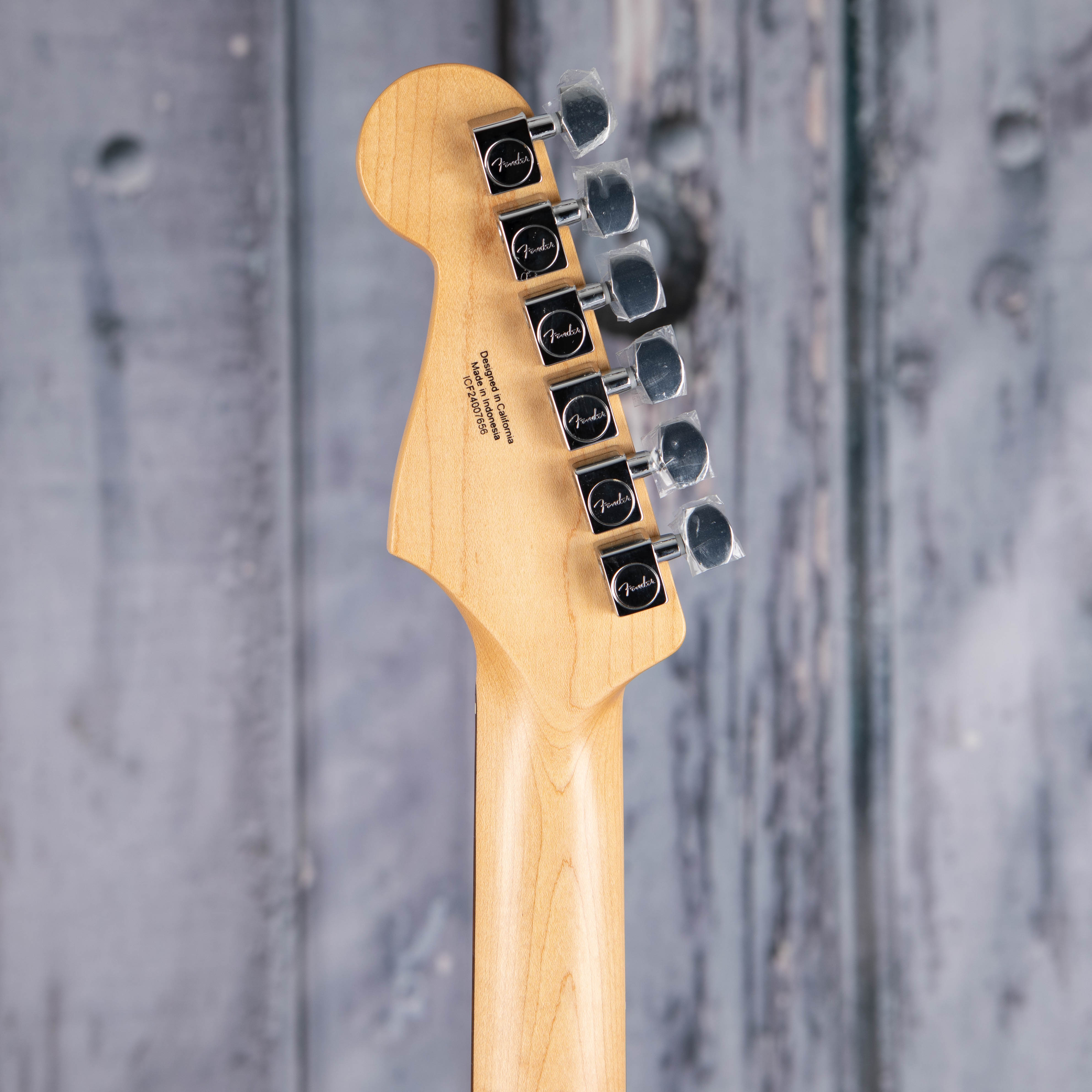 Fender Standard Stratocaster Electric Guitar, 3-Color Sunburst, back headstock