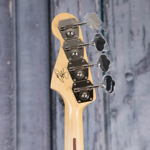 Fender U.S.A. Geddy Lee Jazz Bass Guitar, Black, back headstock
