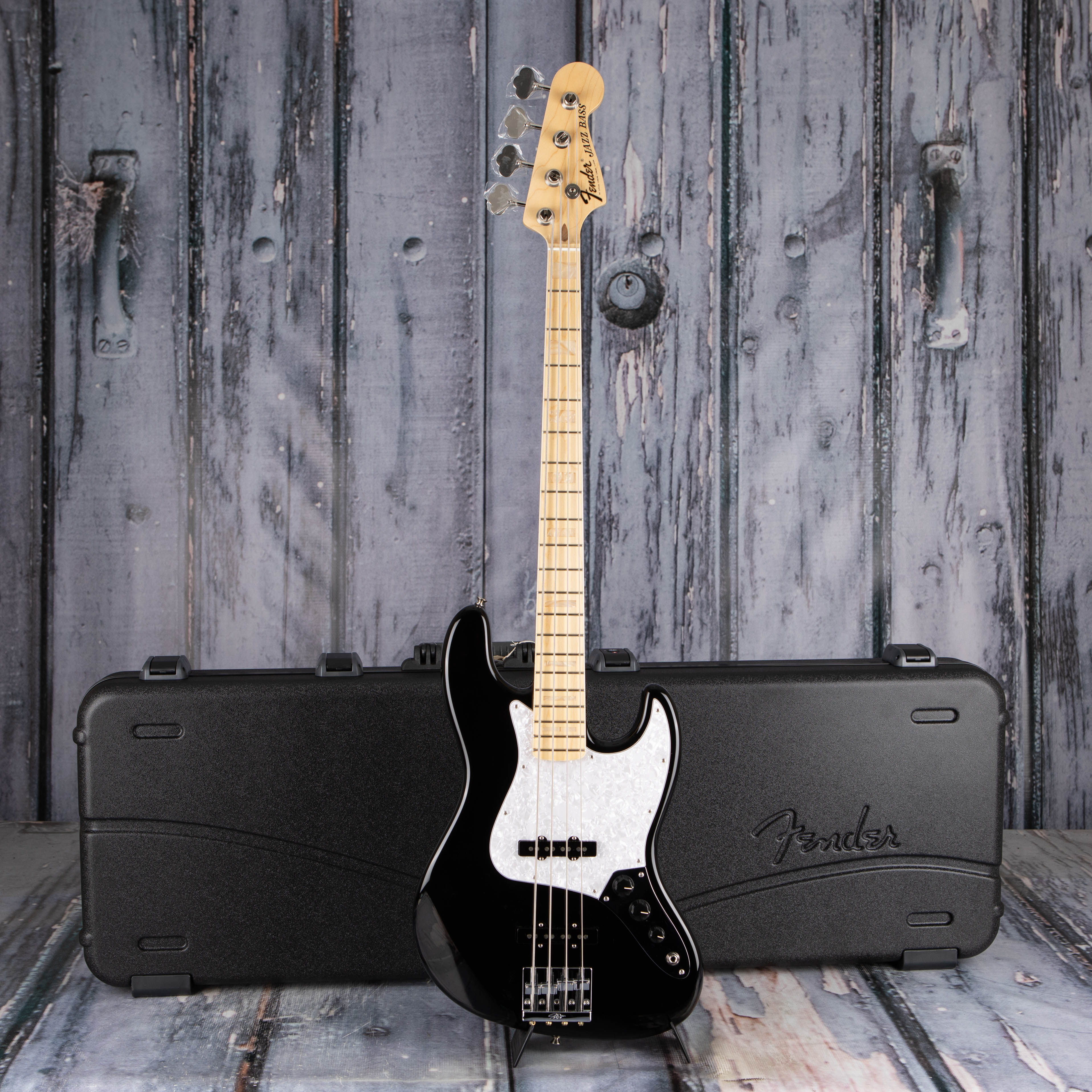 Fender U.S.A. Geddy Lee Jazz Bass Guitar, Black, case