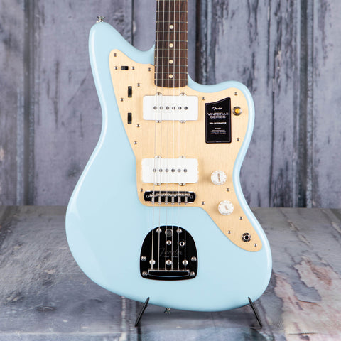 Fender Vintera II '50s Jazzmaster Electric Guitar, Sonic Blue, front closeup