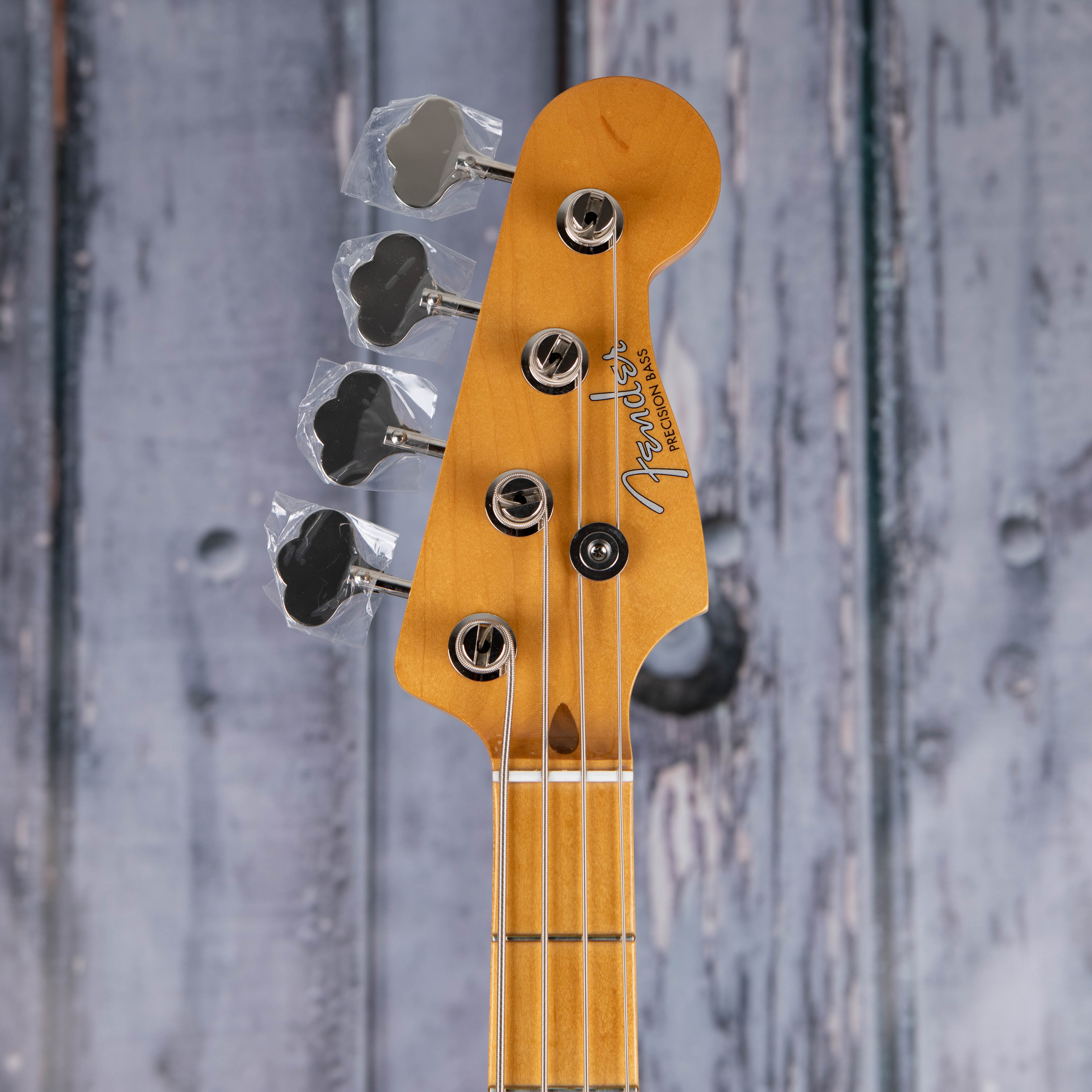 Fender Vintera II '50s Precision Bass Guitar, Desert Sand, front headstock