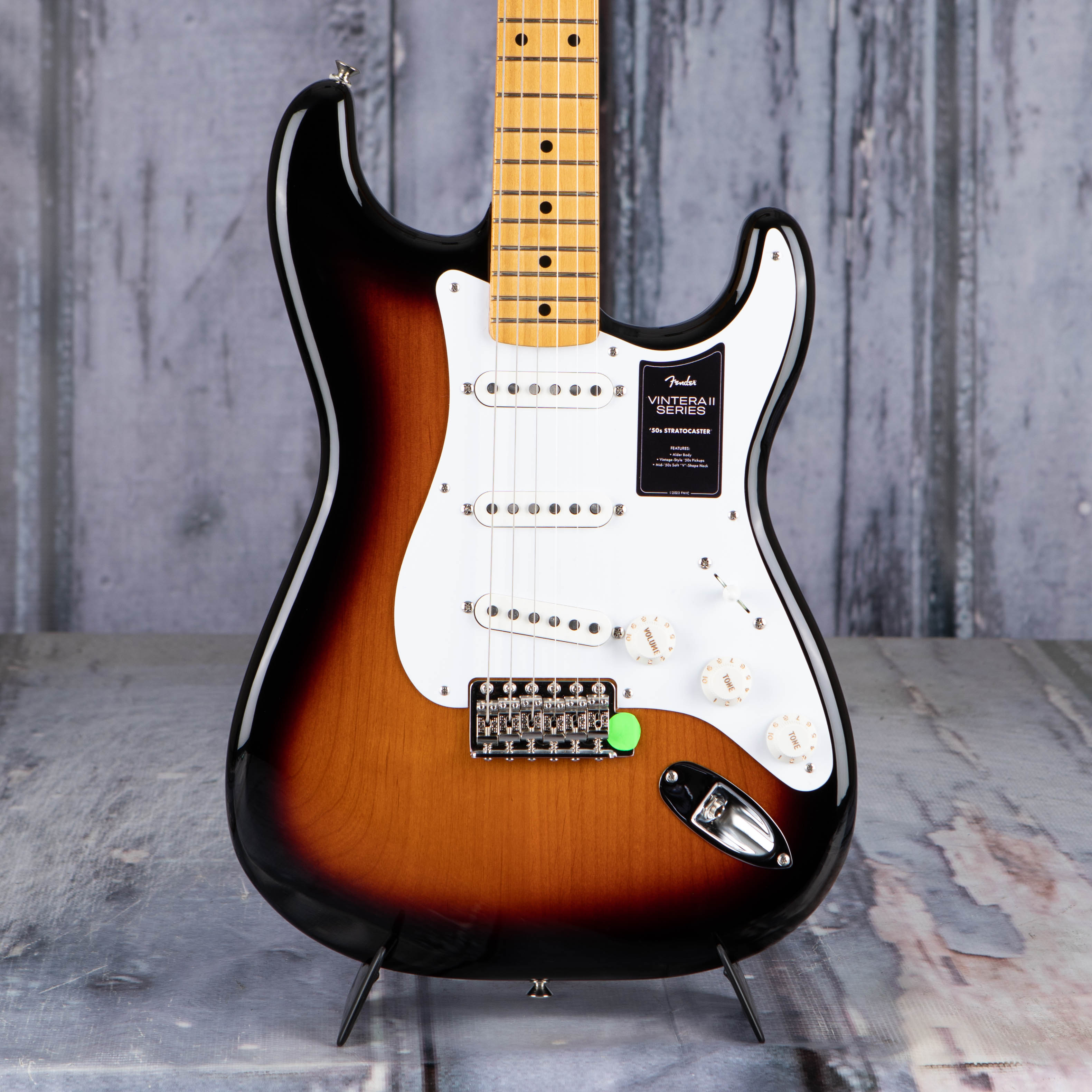 Fender Vintera II '50s Stratocaster Electric Guitar, 2-Color Sunburst, front closeup