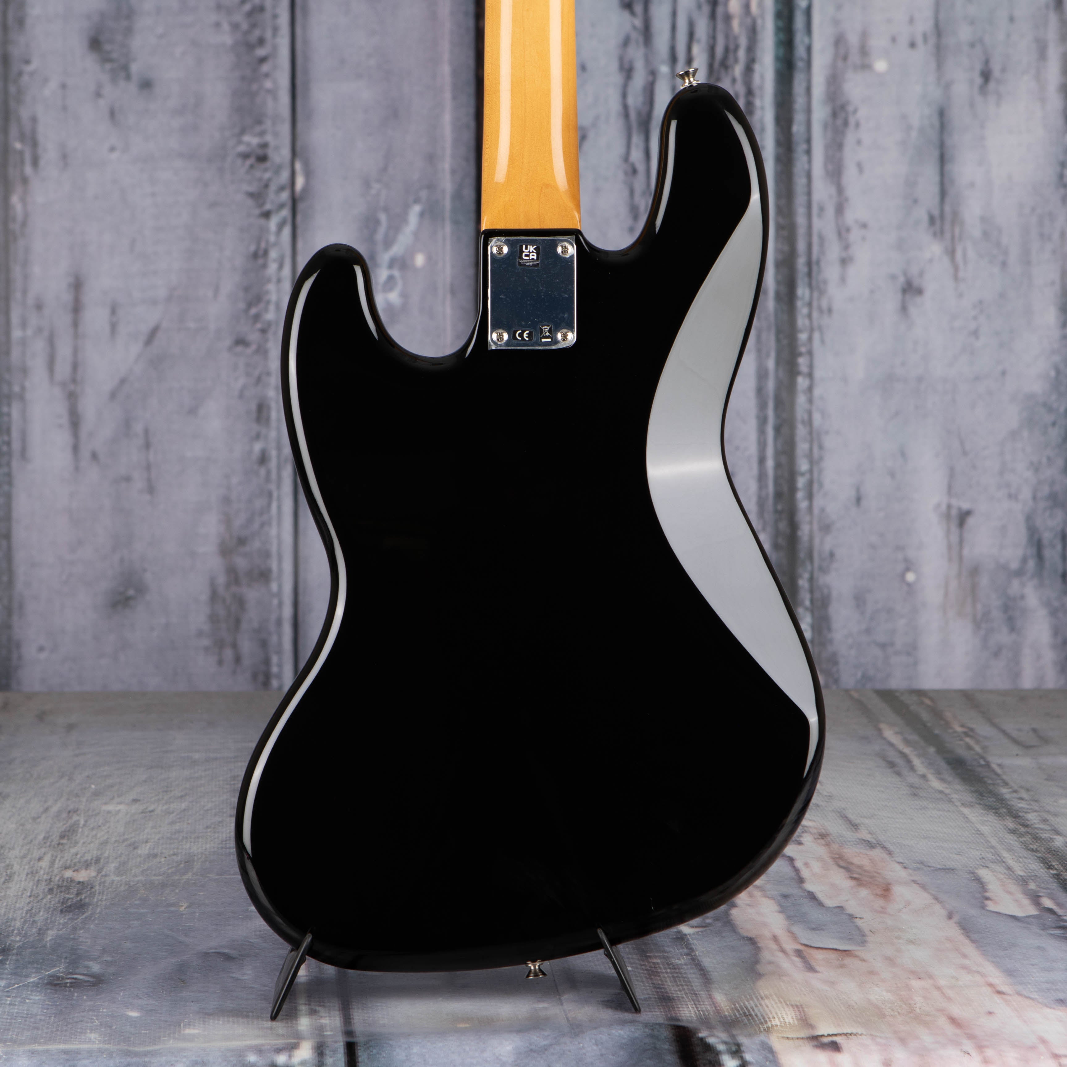 Fender Vintera II '60s Jazz Bass Guitar, Black, back closeup