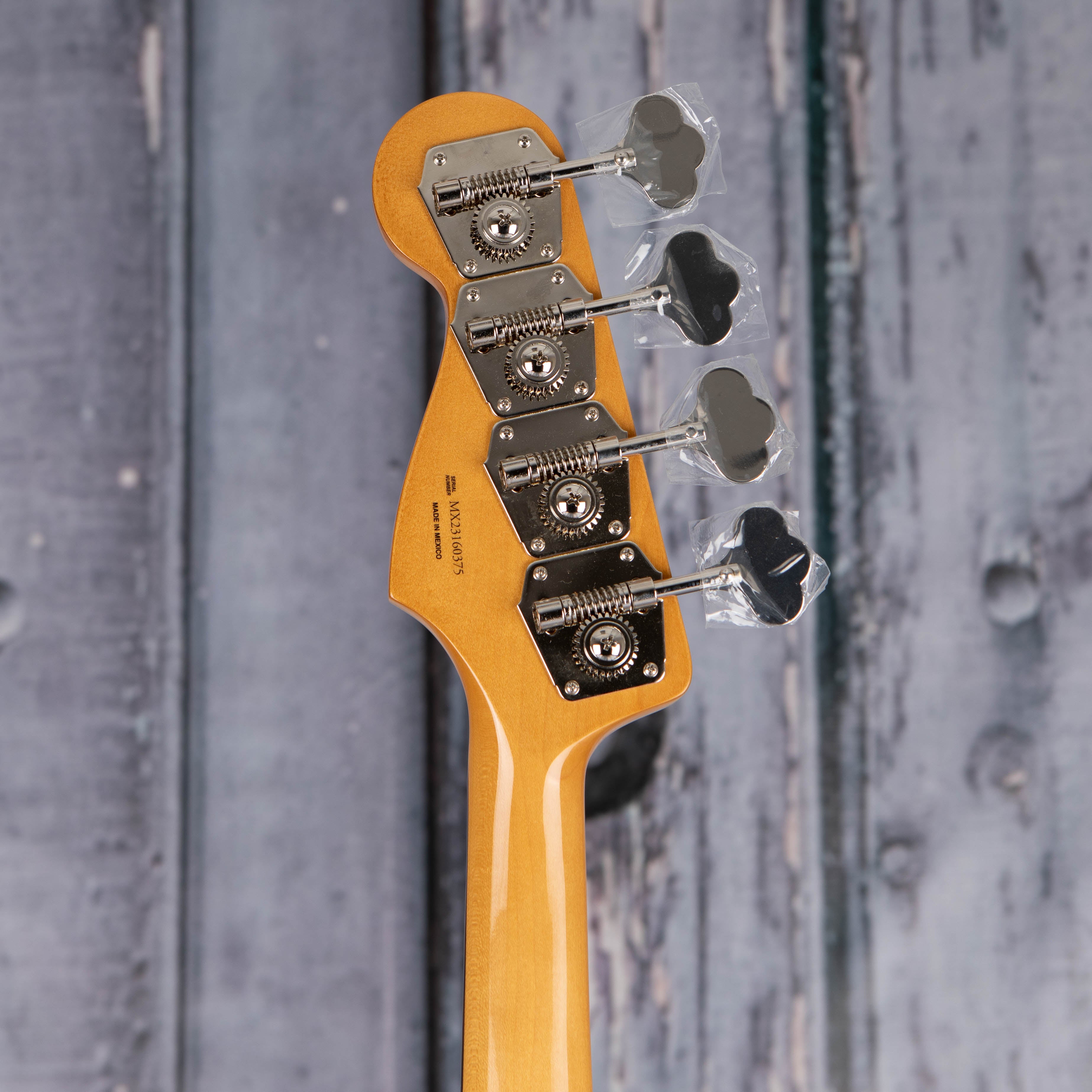 Fender Vintera II '60s Jazz Bass Guitar, Black, back headstock