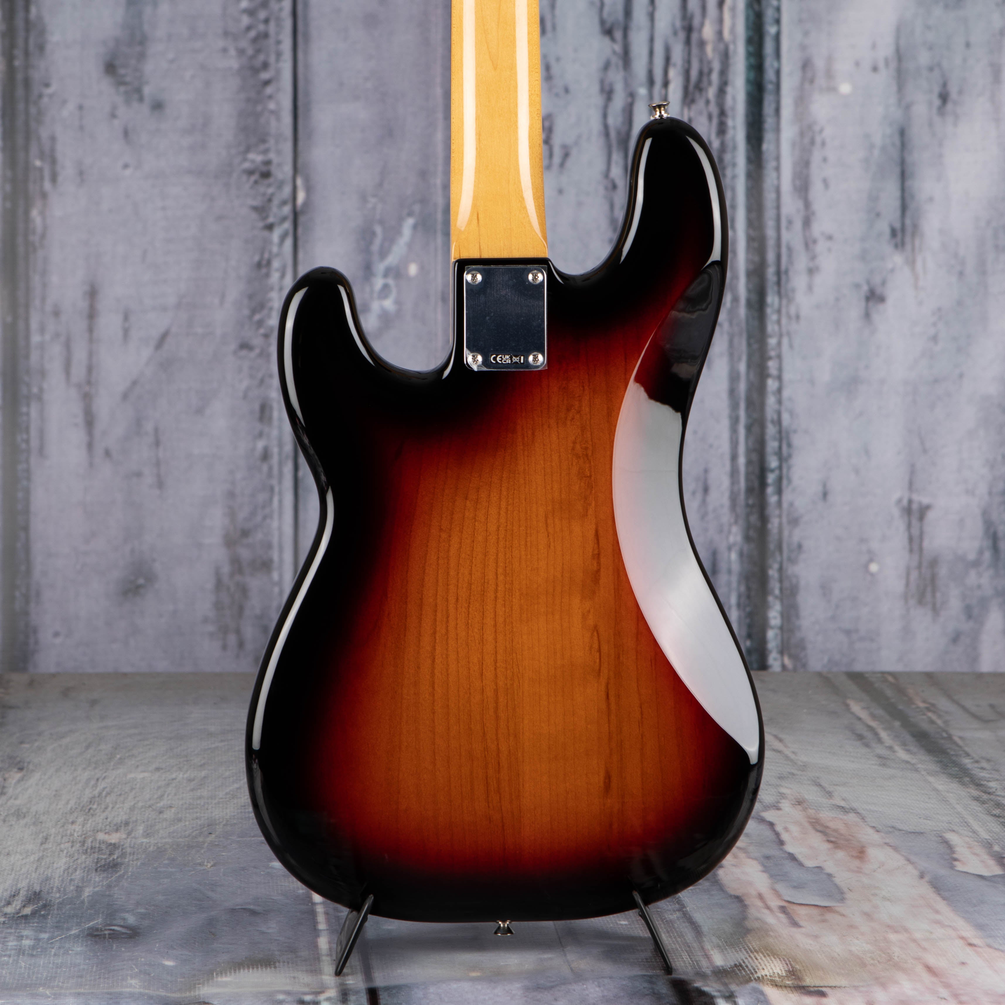 Fender Vintera II '60s Precision Bass Guitar, 3-Color Sunburst, back closeup