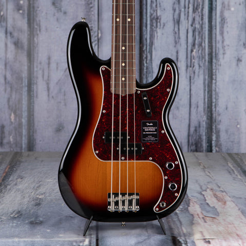 Fender Vintera II '60s Precision Bass Guitar, 3-Color Sunburst, front closeup