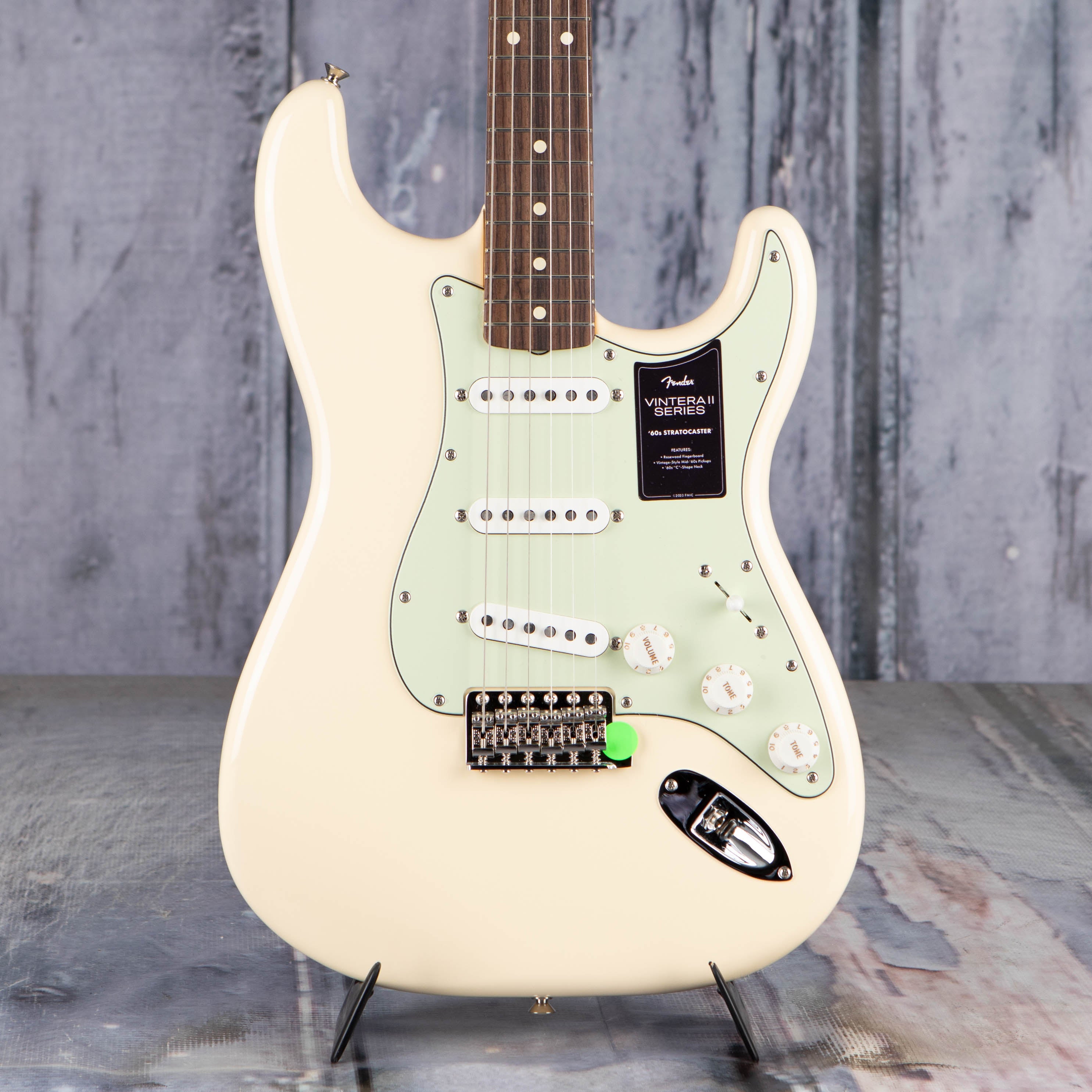 Fender Vintera II '60s Stratocaster Electric Guitar, Olympic White, front closeup