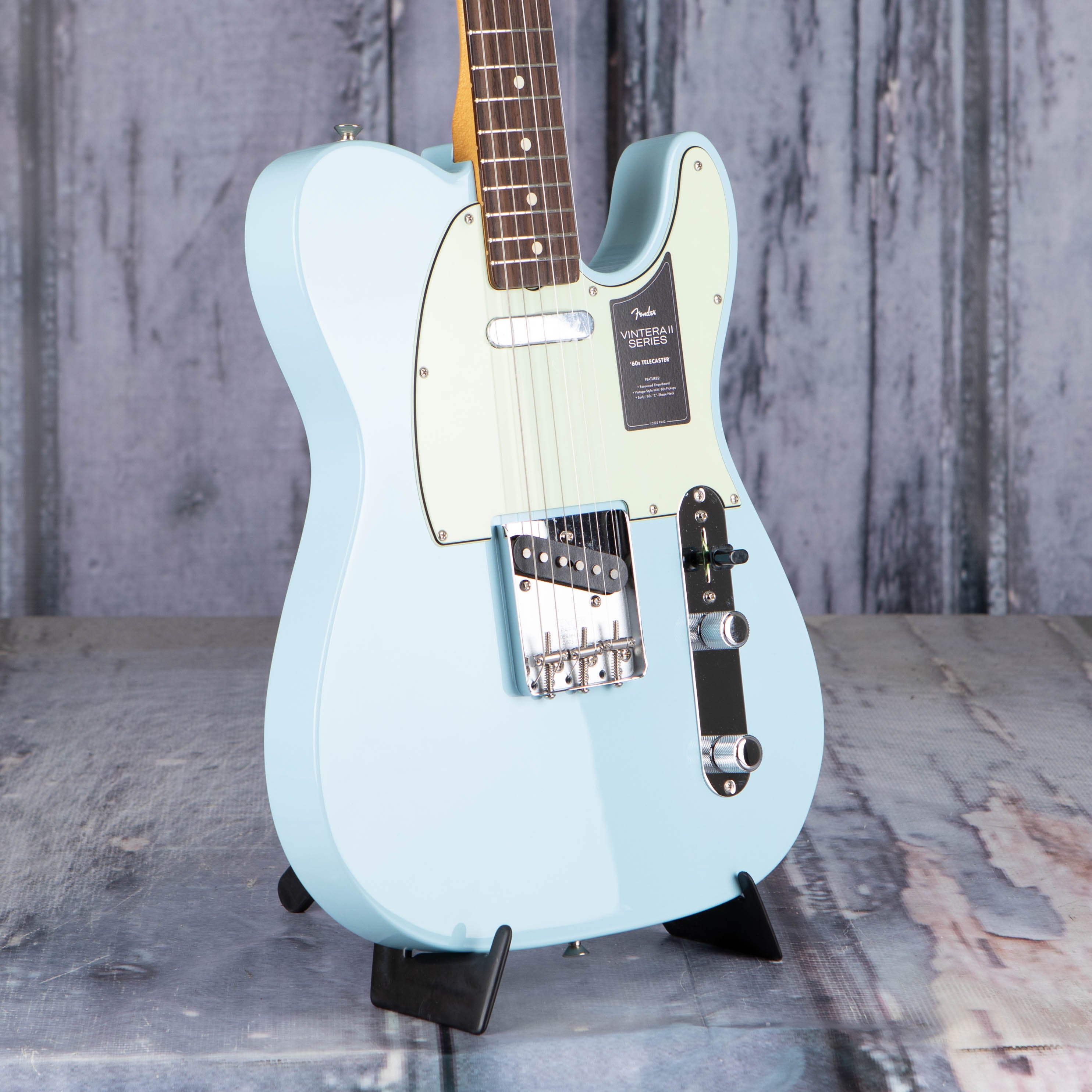 Fender Vintera II '60s Telecaster Electric Guitar, Sonic Blue, angle