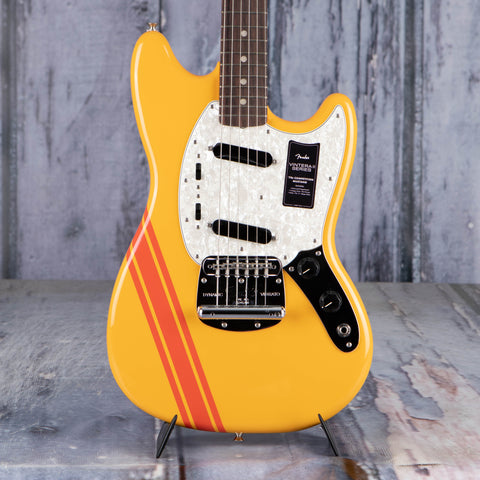 Fender Vintera II '70s Mustang Electric Guitar, Competition Orange, front closeup