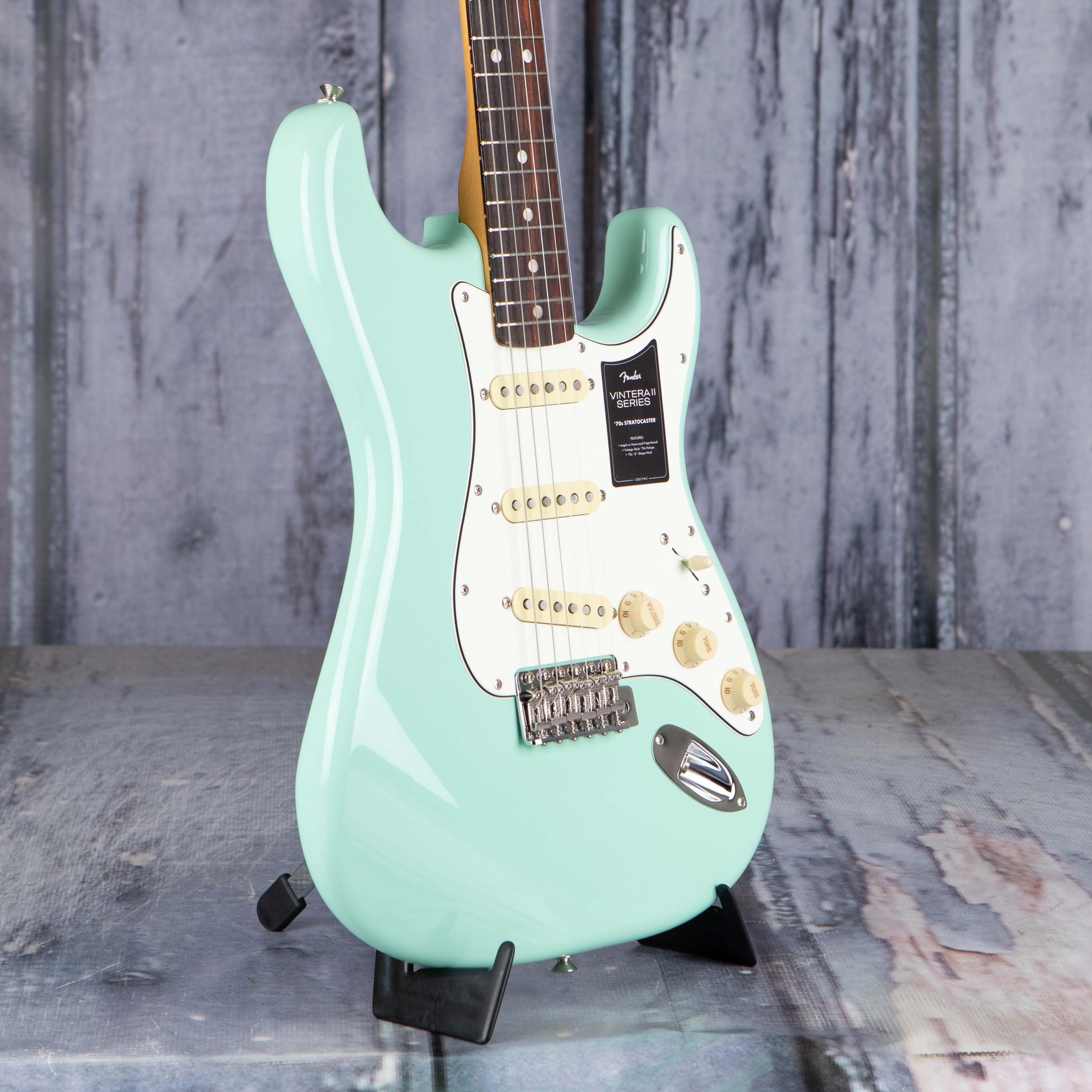 Fender Vintera II '70s Stratocaster Electric Guitar, Surf Green, angle