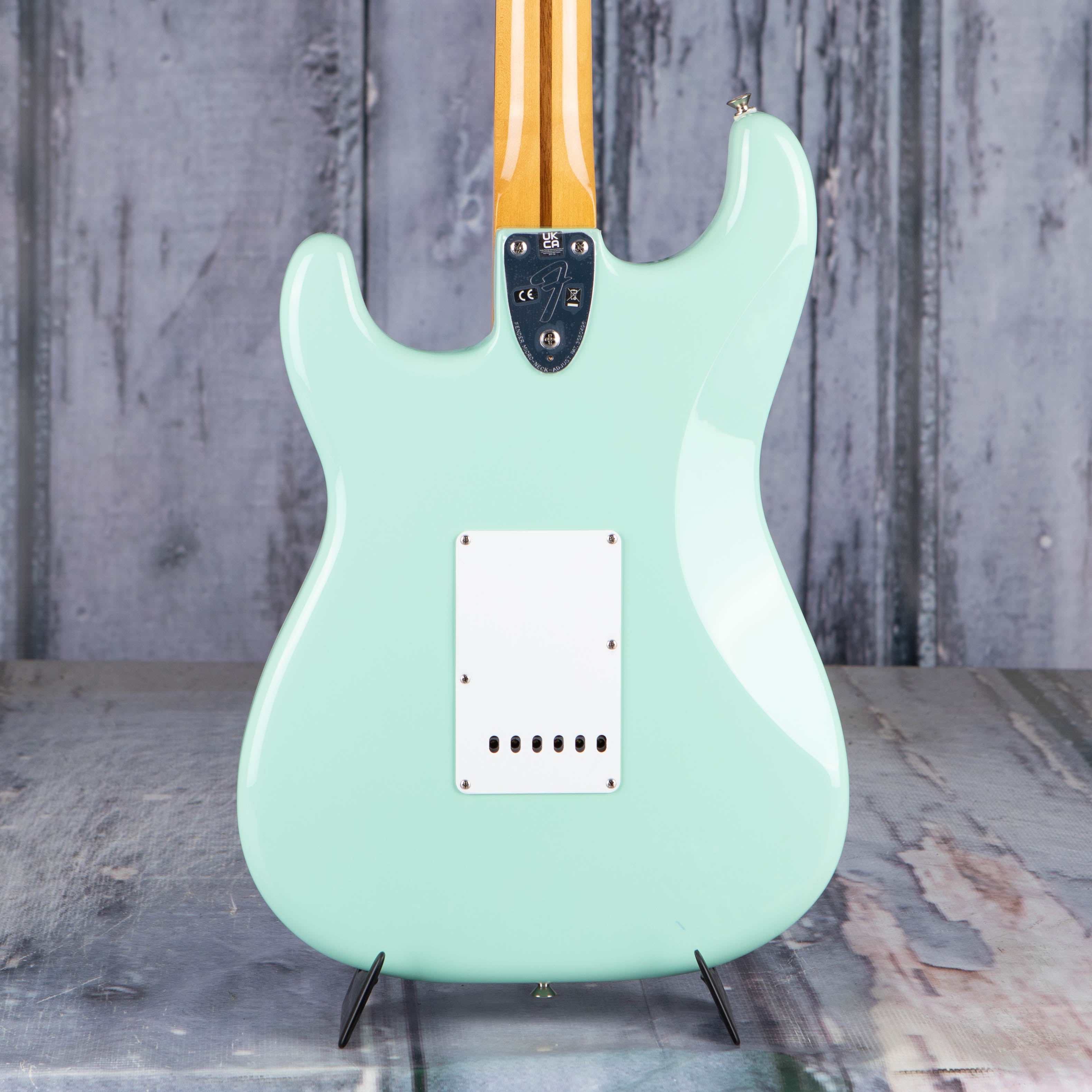 Fender Vintera II '70s Stratocaster Electric Guitar, Surf Green, back closeup