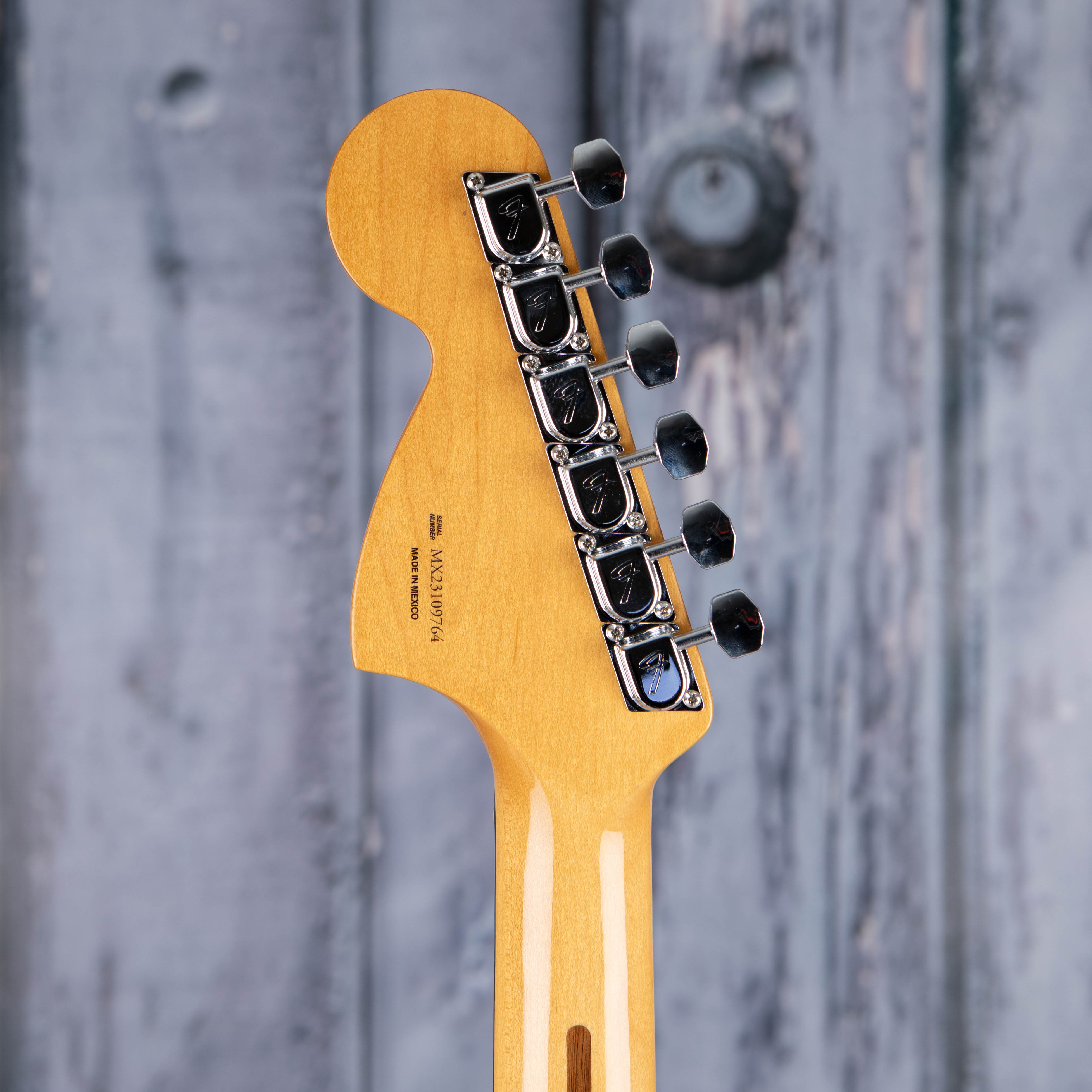 Fender Vintera II '70s Stratocaster Electric Guitar, Surf Green, back headstock
