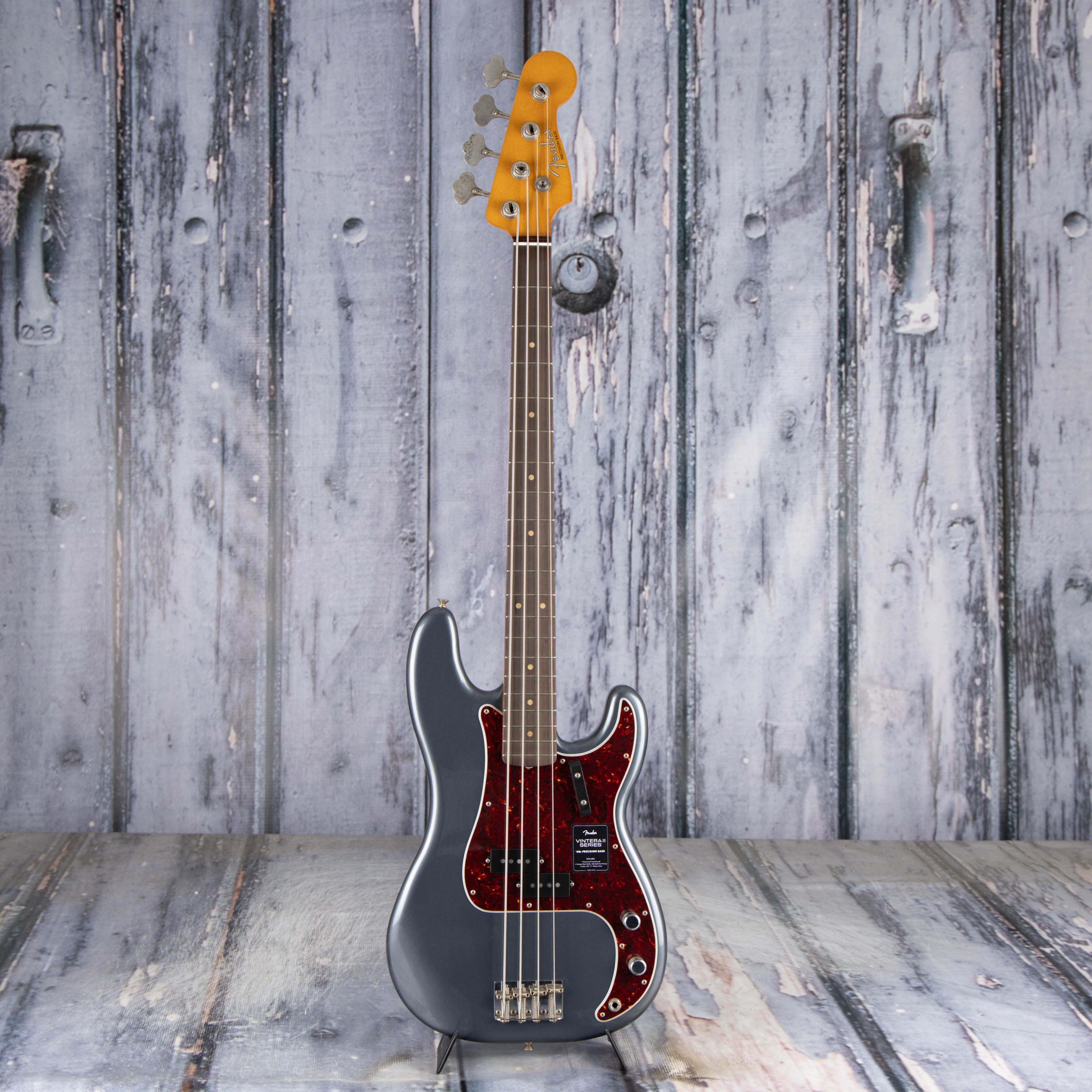 Fender Vintera II Road Worn '60s Precision Bass Guitar, Charcoal Frost Metallic, front