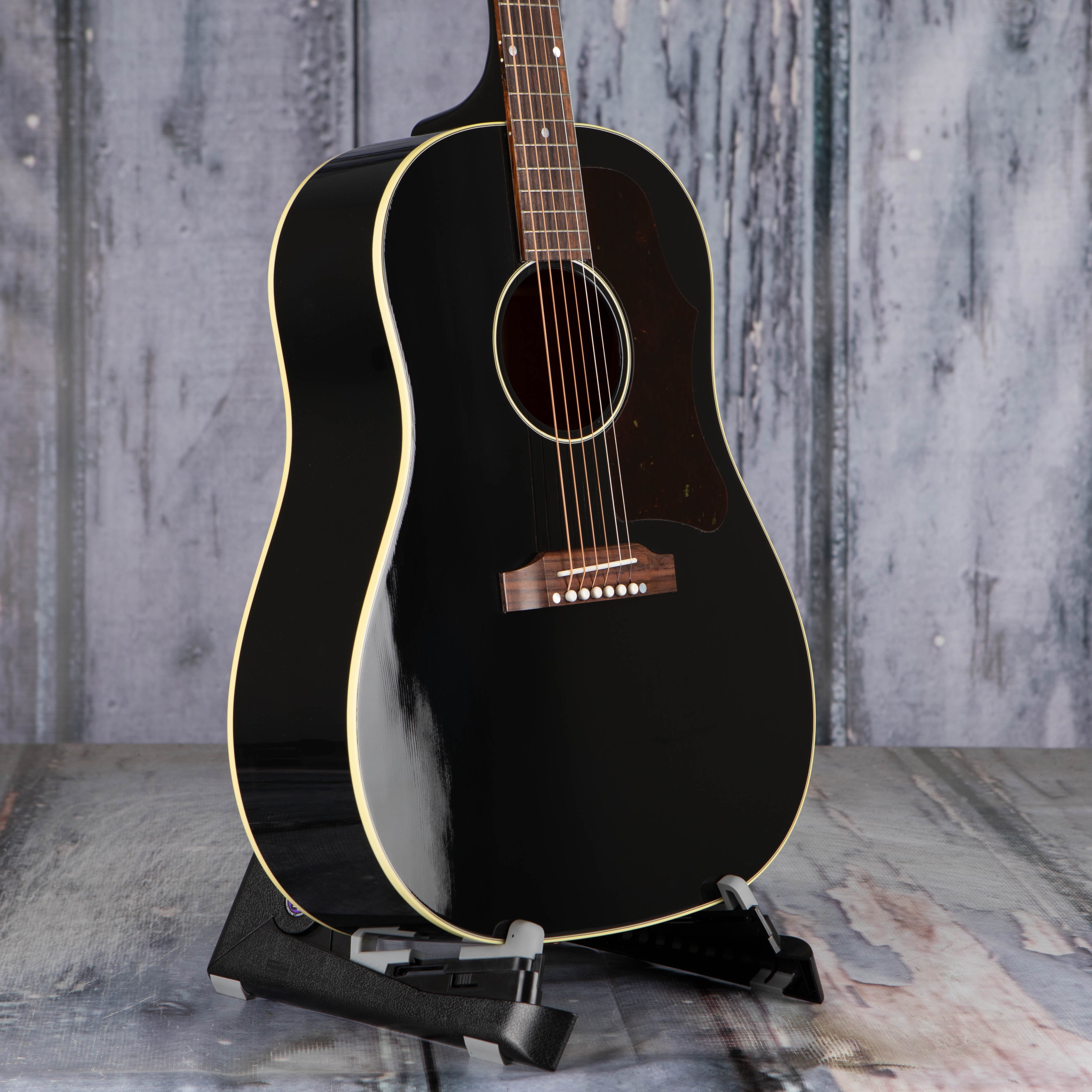 Gibson '50s J-45 Original Acoustic/Electric Guitar, Ebony, angle