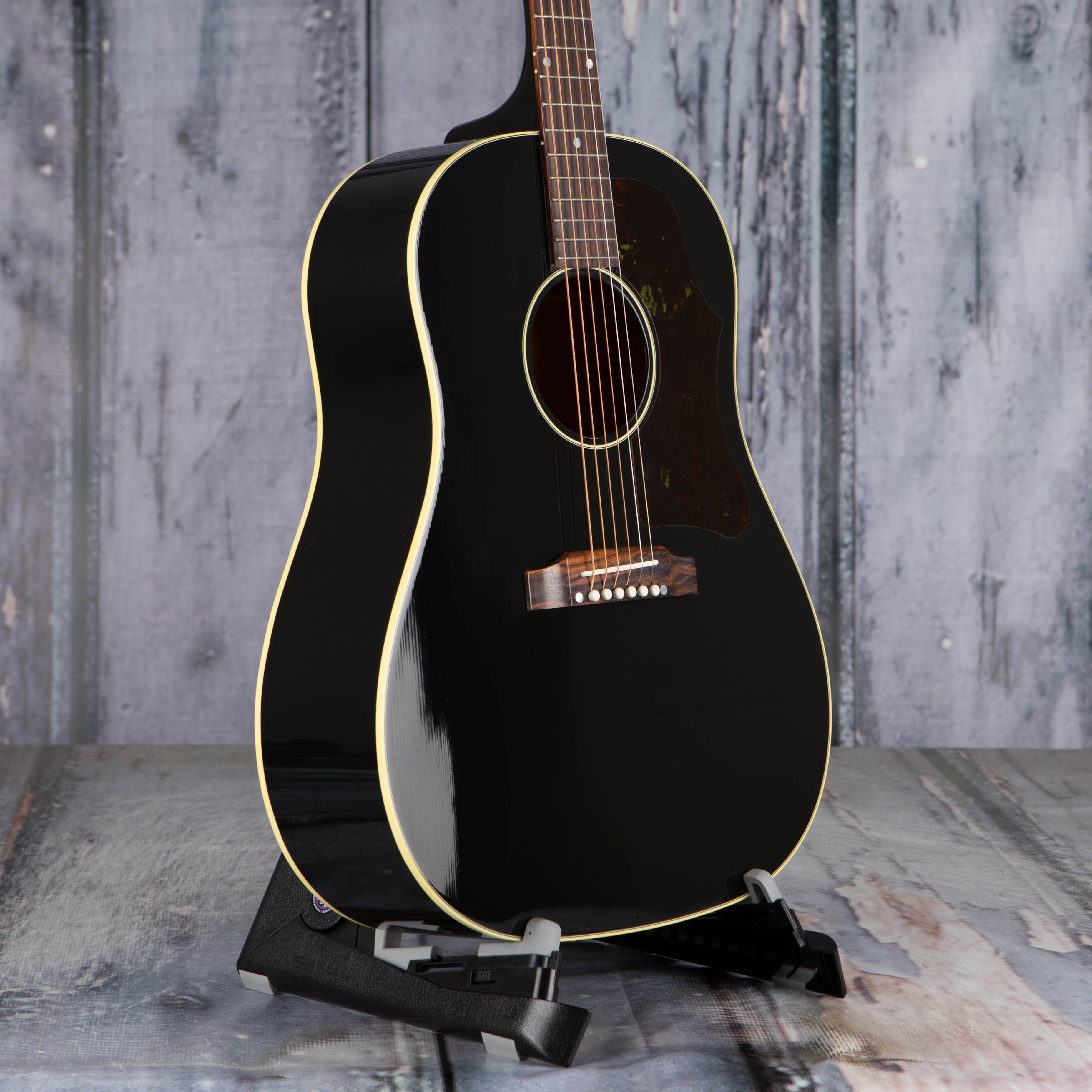 Gibson 50s J-45 Original Acoustic/Electric Guitar, Ebony, angle