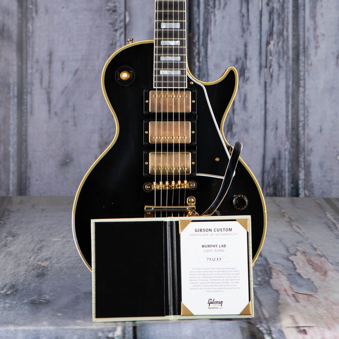 Gibson Custom Shop 1957 Les Paul Custom Reissue 3-Pickup With Bigsby Murphy Lab Light Aged, Ebony