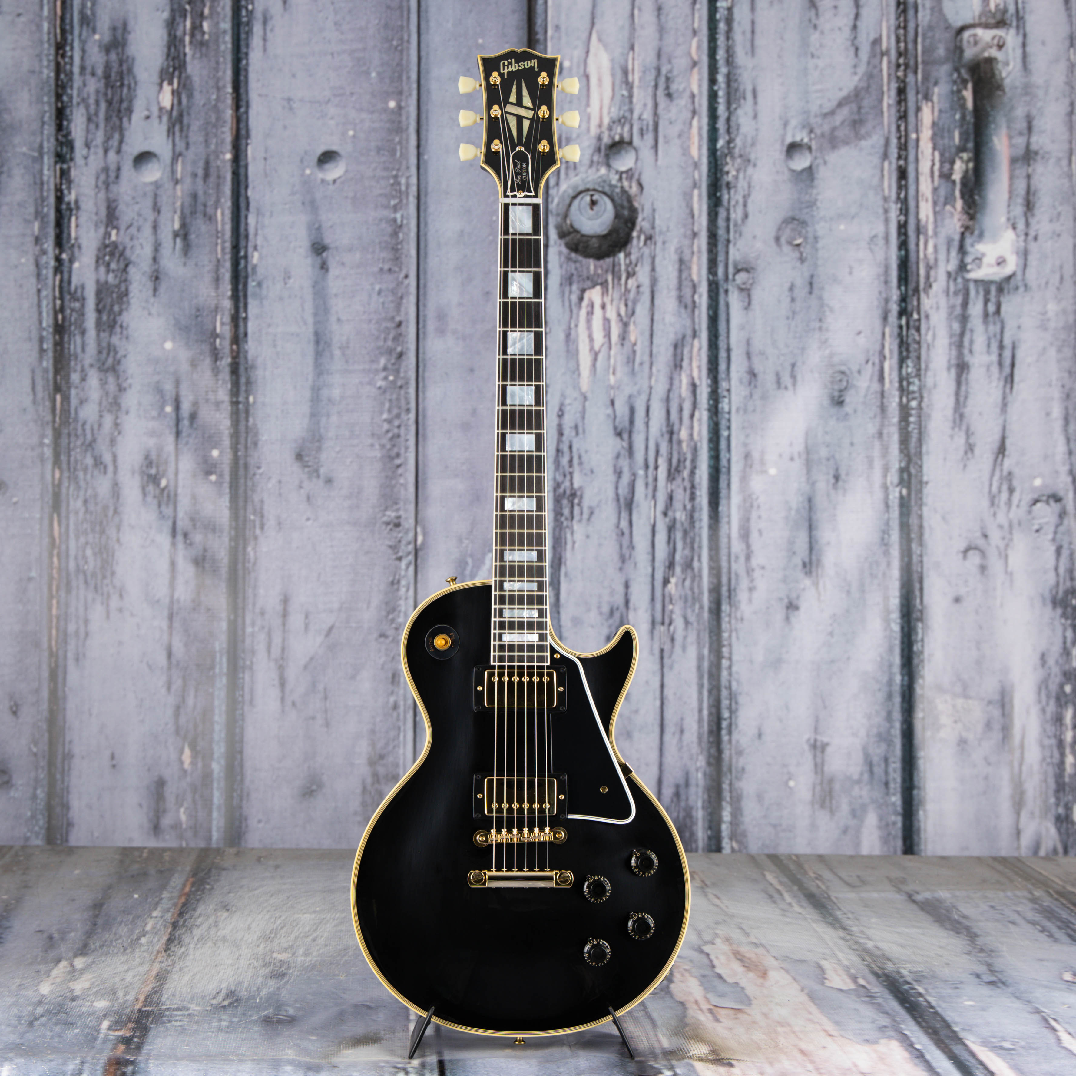 Gibson Custom Shop 1957 Les Paul Custom Reissue VOS Electric Guitar, Ebony, front