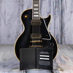 Gibson Custom Shop 1957 Les Paul Custom Reissue VOS Electric Guitar, Ebony, coa