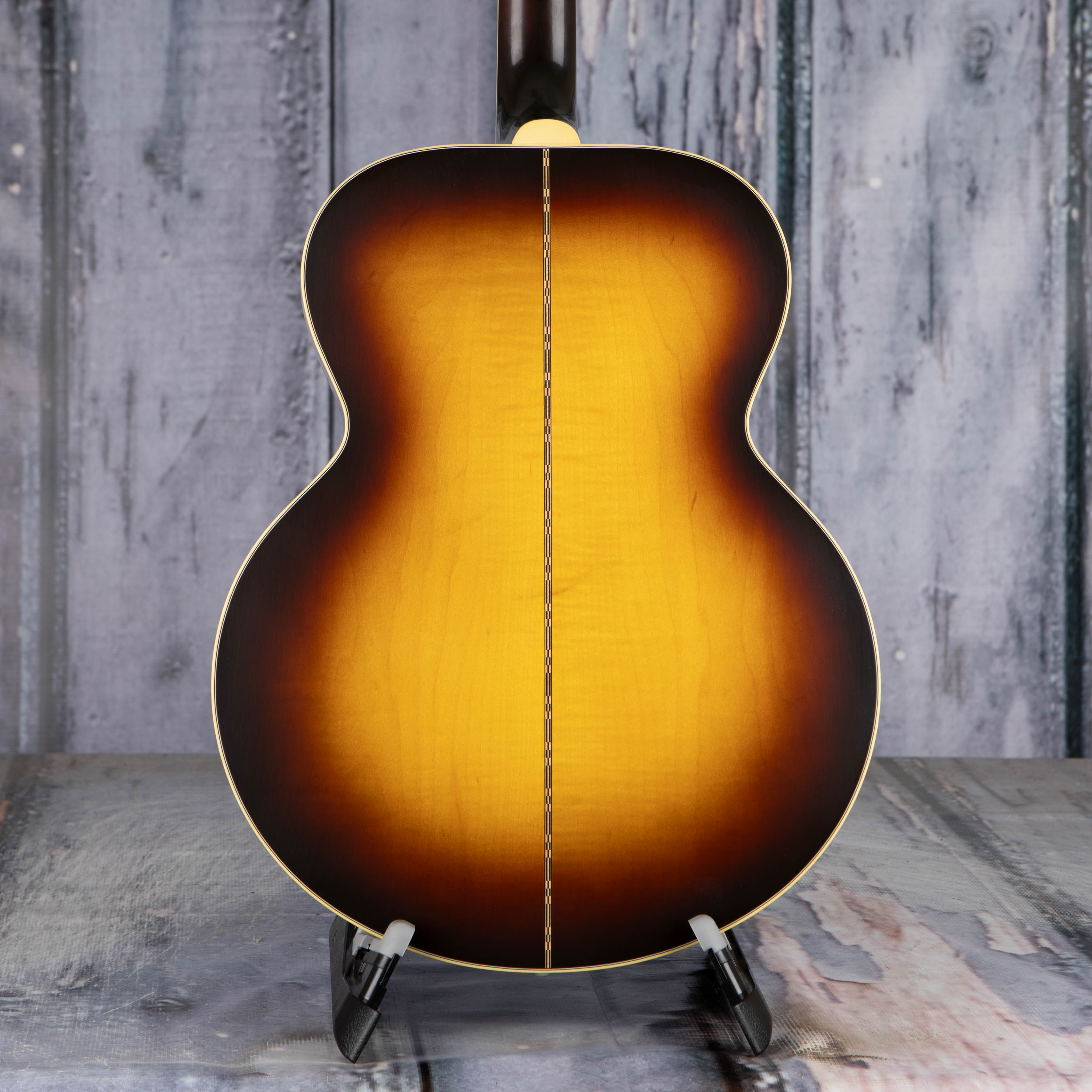 Gibson Custom Shop 1957 SJ-200 Acoustic Guitar, Vintage Sunburst, back closeup