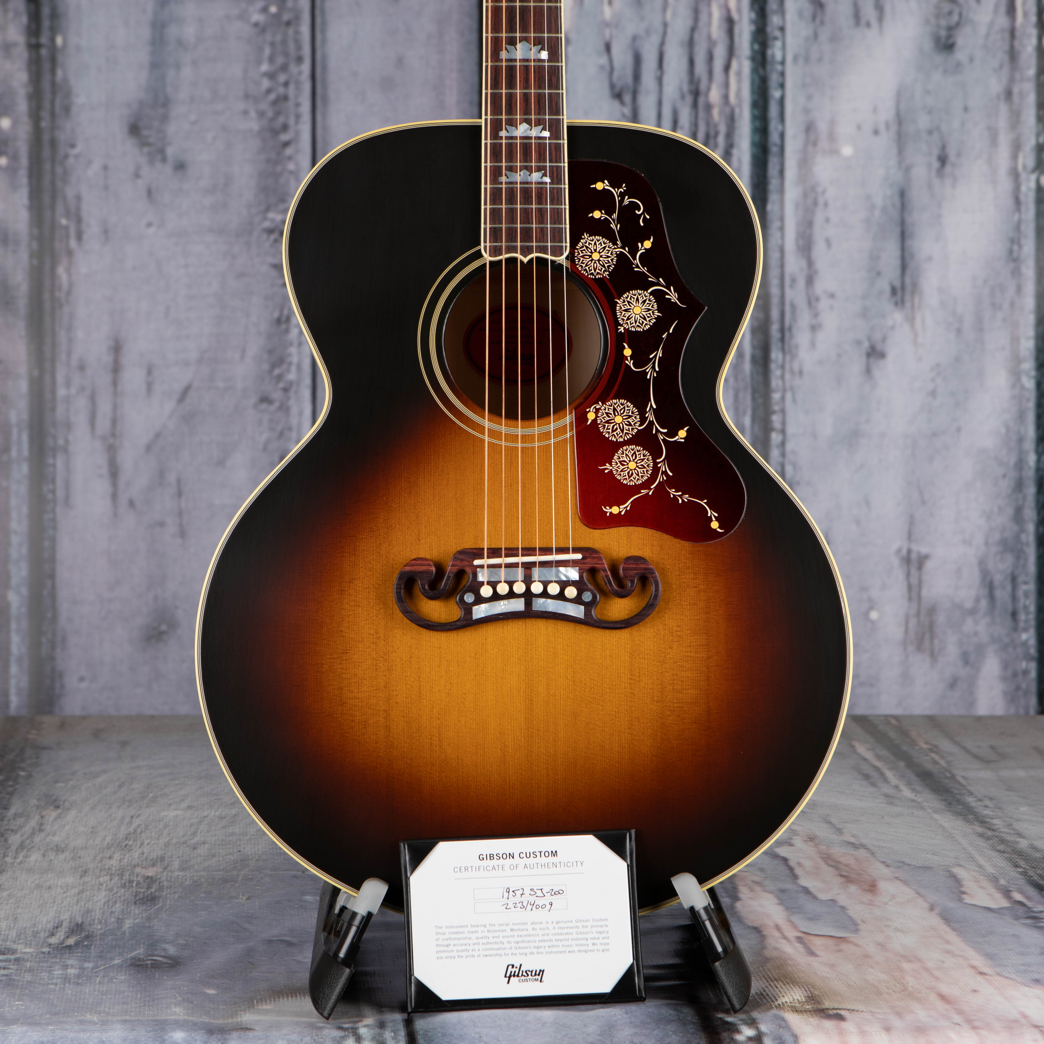 Gibson Custom Shop 1957 SJ-200 Acoustic Guitar, Vintage Sunburst, coa