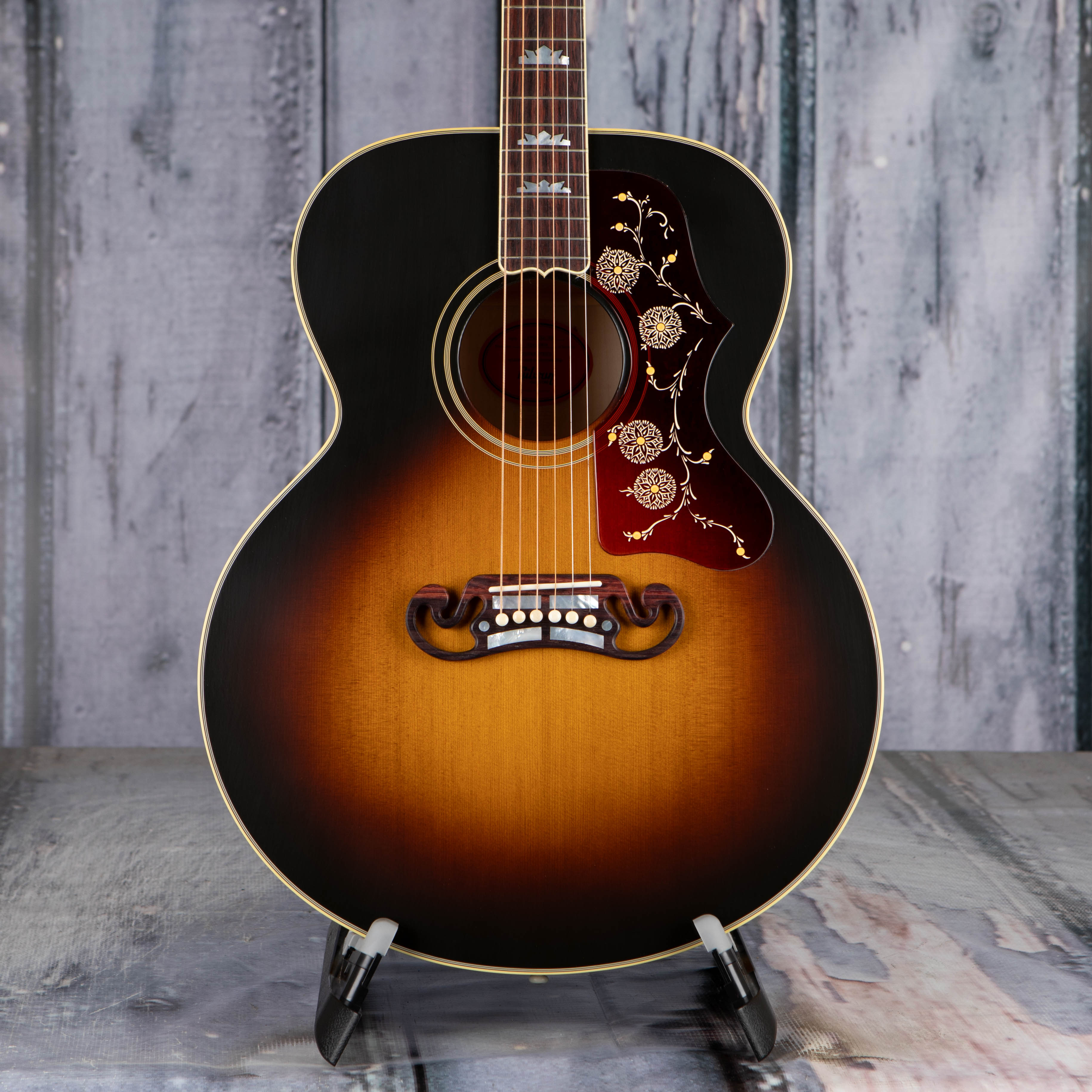 Gibson Custom Shop 1957 SJ-200 Acoustic Guitar, Vintage Sunburst, front closeup