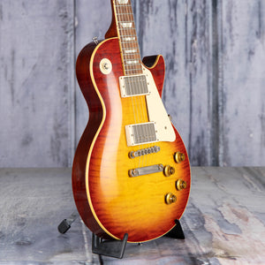 Gibson Custom Shop 1959 Les Paul Standard Reissue Murphy Lab Ultra Light Aged Electric Guitar, Factory Burst, angle